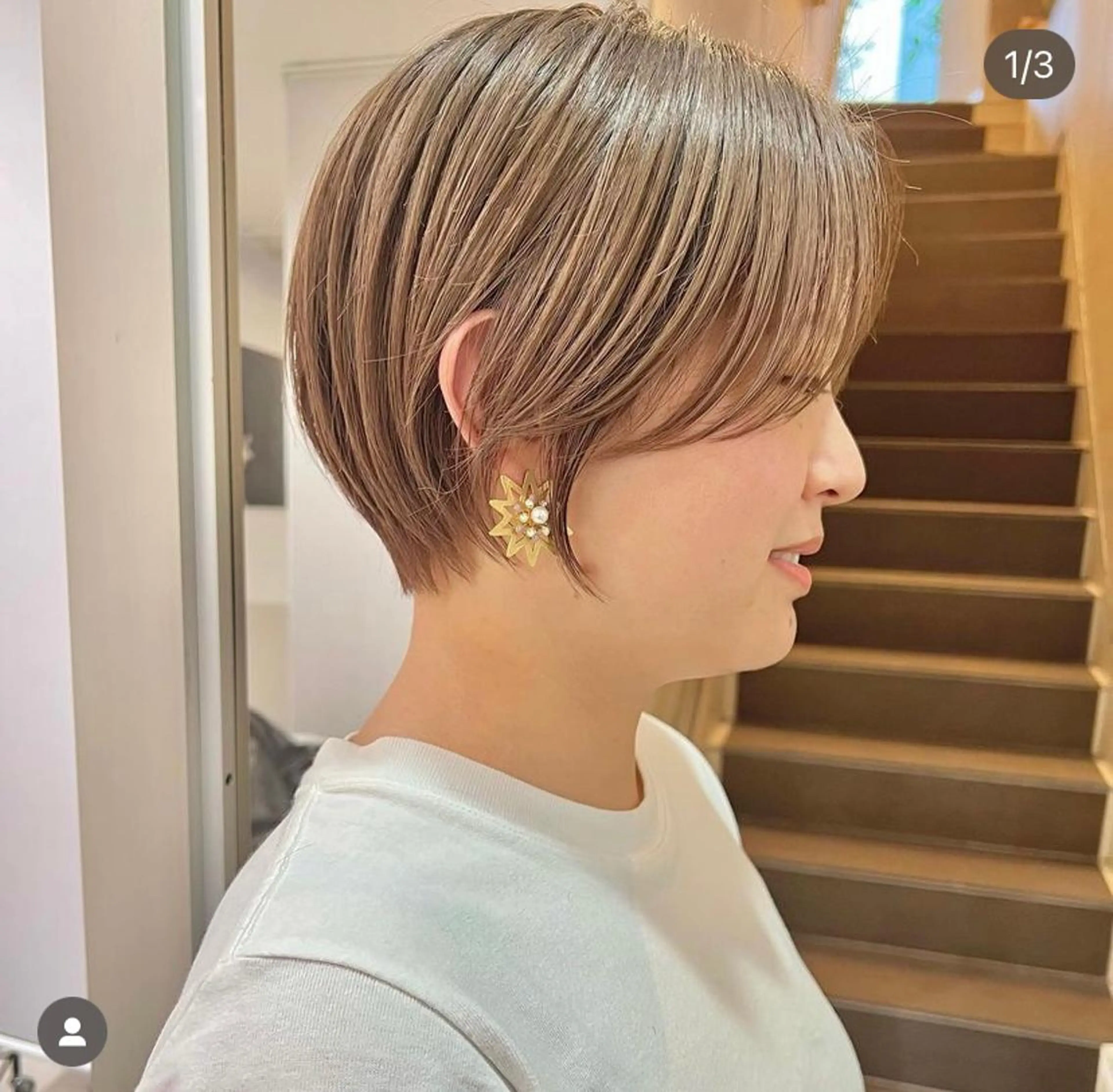 ショート カラー 丸みショート ショートヘア クロスパーマ🥇韓国 ヘア🇰🇷濵田航希のヘアスタイル