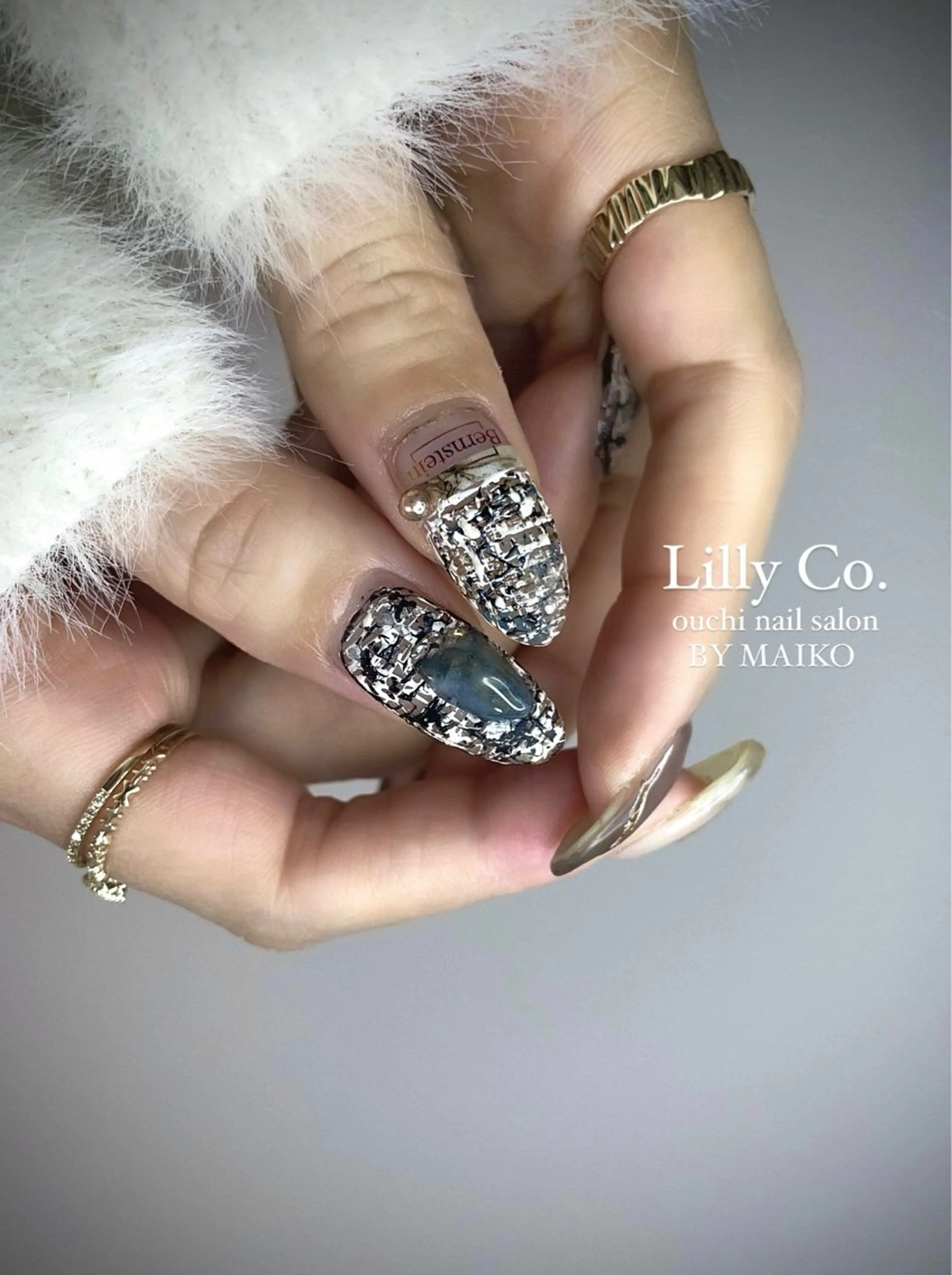 ネイル ツイードネイル Lilly Co.のネイルデザイン