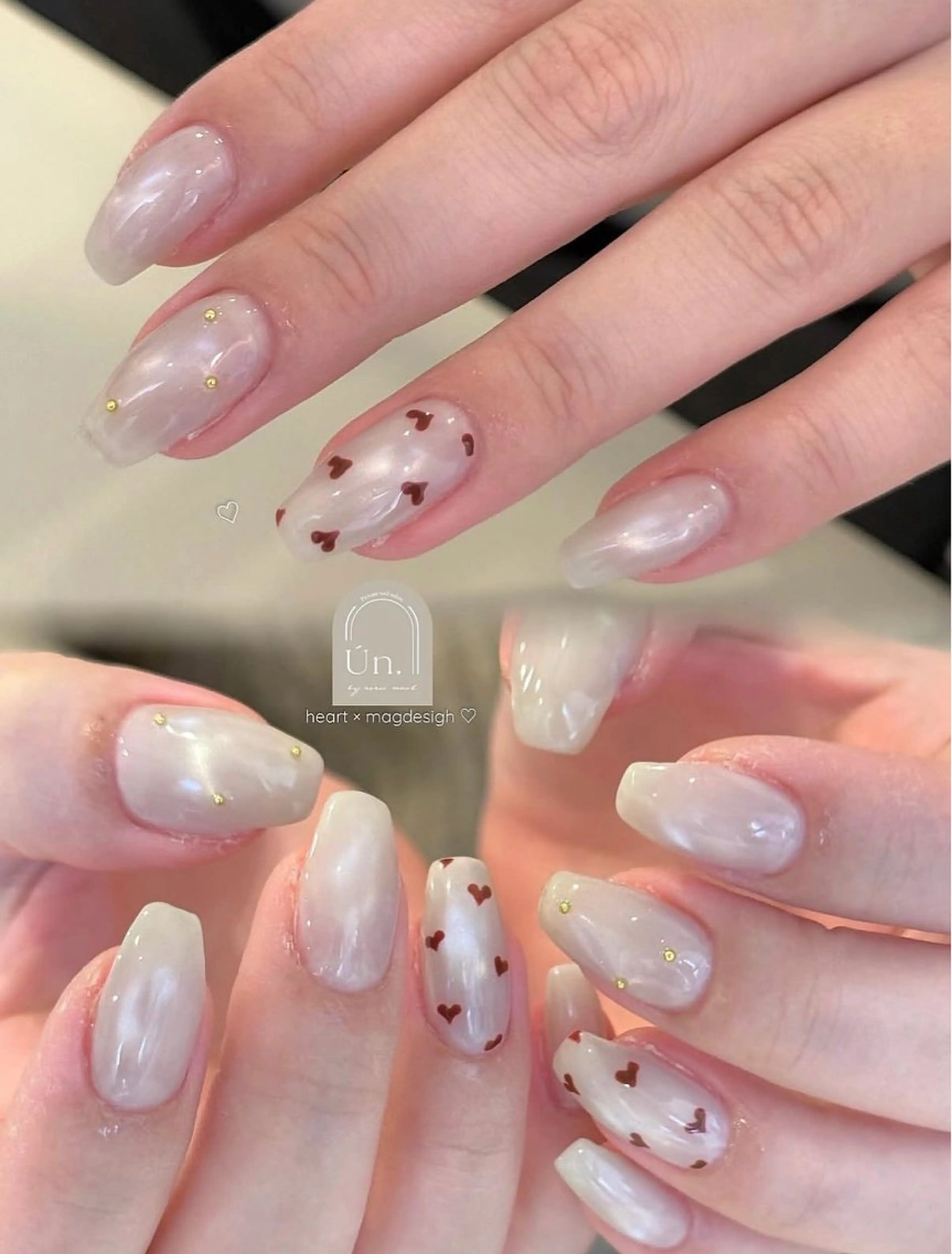 ネイル ハート マグネットネイル Un nail salon所属・Ún. 非対面ネイルサロンのネイルデザイン