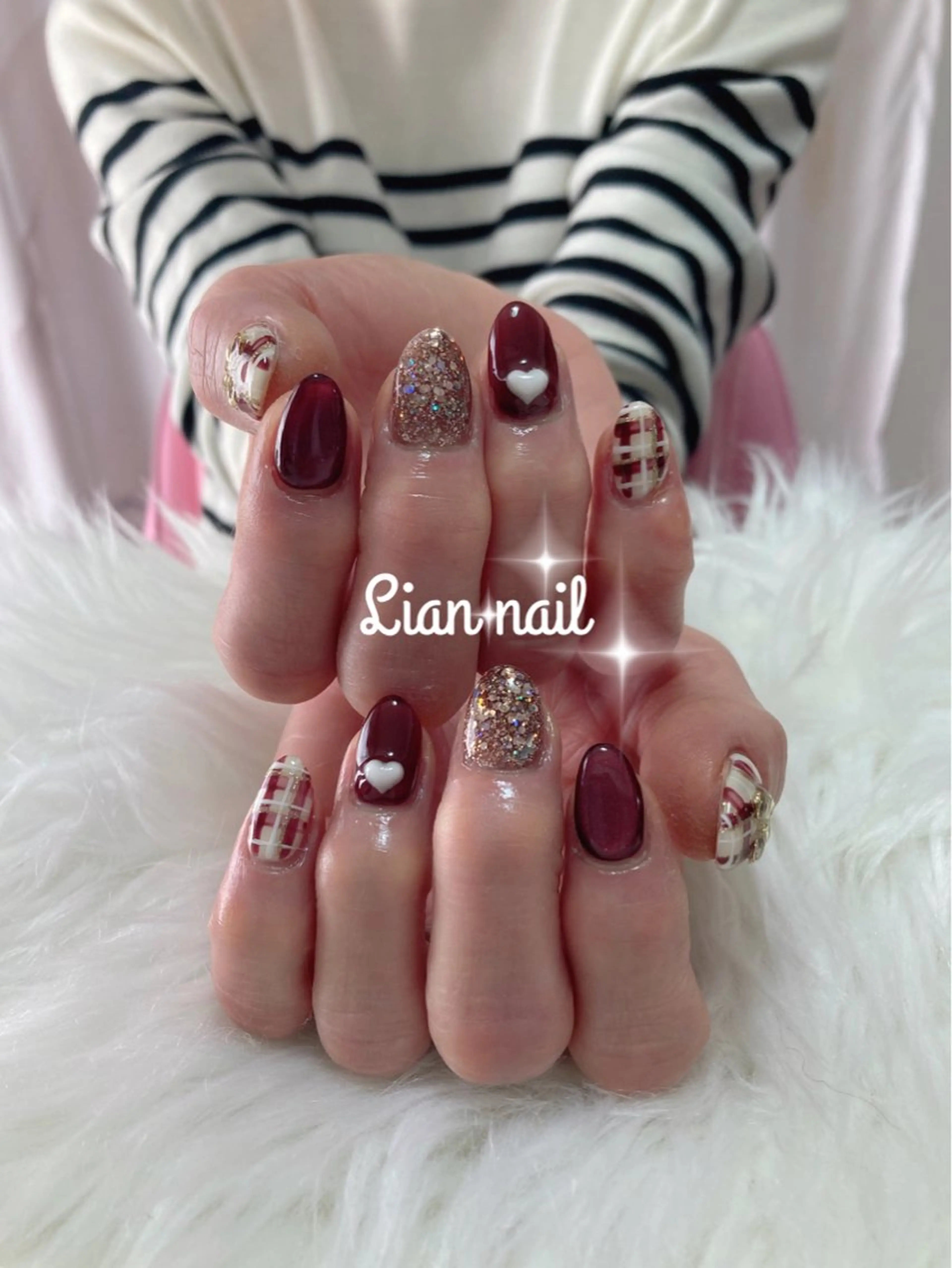 ネイル ボルドー Lianネイル 寛子Lianのネイルデザイン