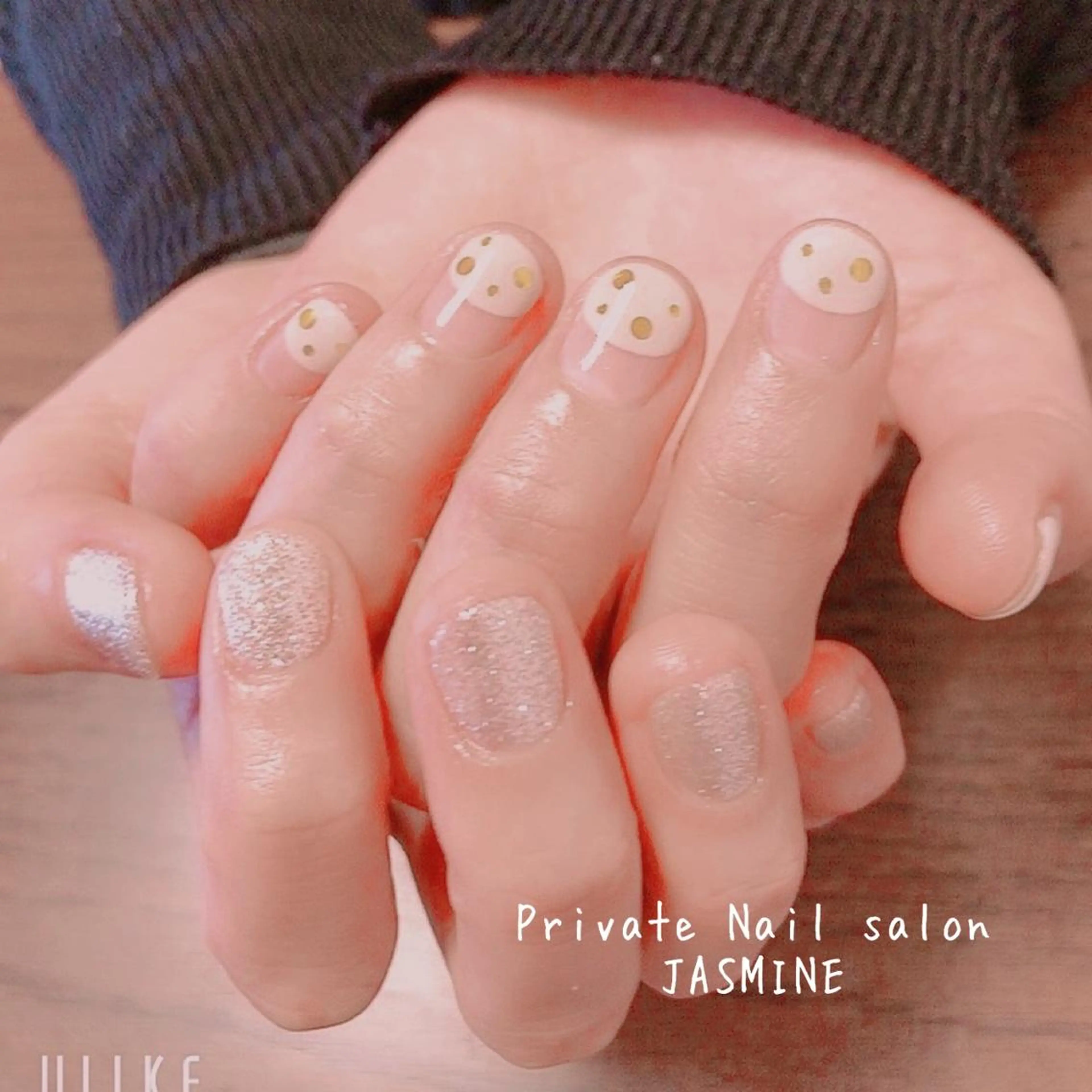 ネイル フレンチネイル ラメ(グリッター) Nail salon JASMINEのネイルデザイン