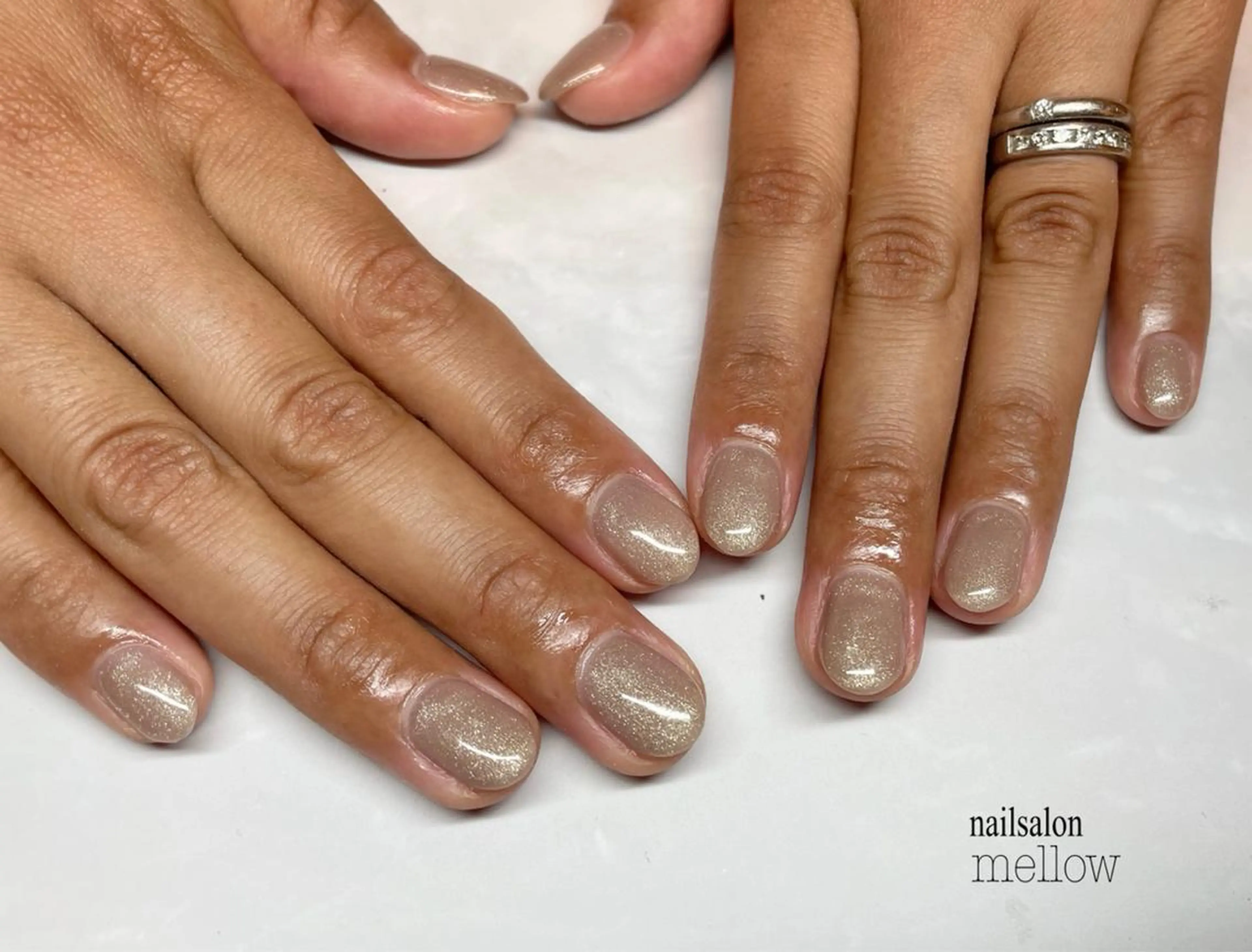 ネイル ブラウン ラメ(グリッター) 大山 浩美のネイルデザイン