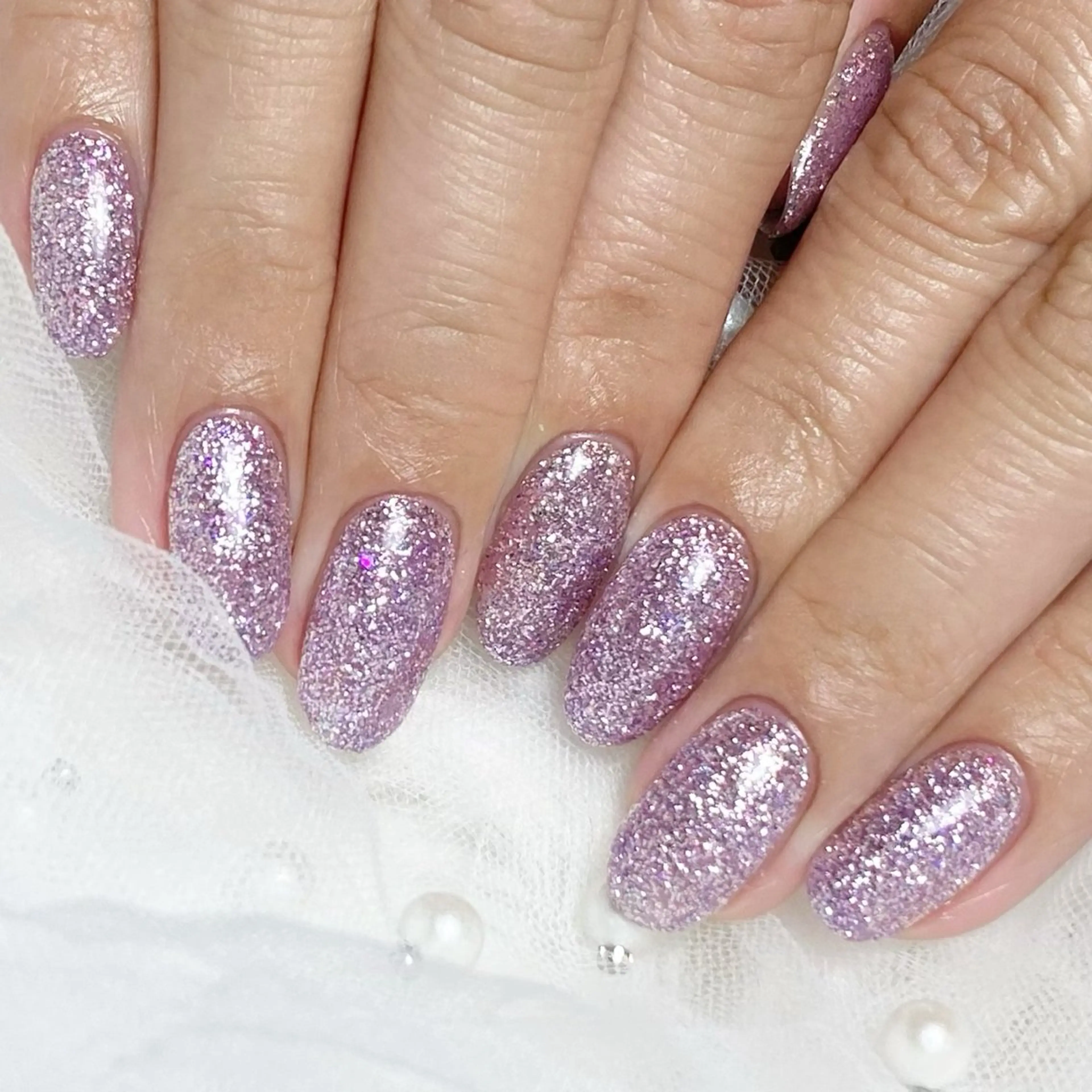 ネイル 長さ出し フラッシュネイル ジェルネイル キラキラネイル 韓国ネイル ハンドネイル aitas | nanamiのネイルデザイン