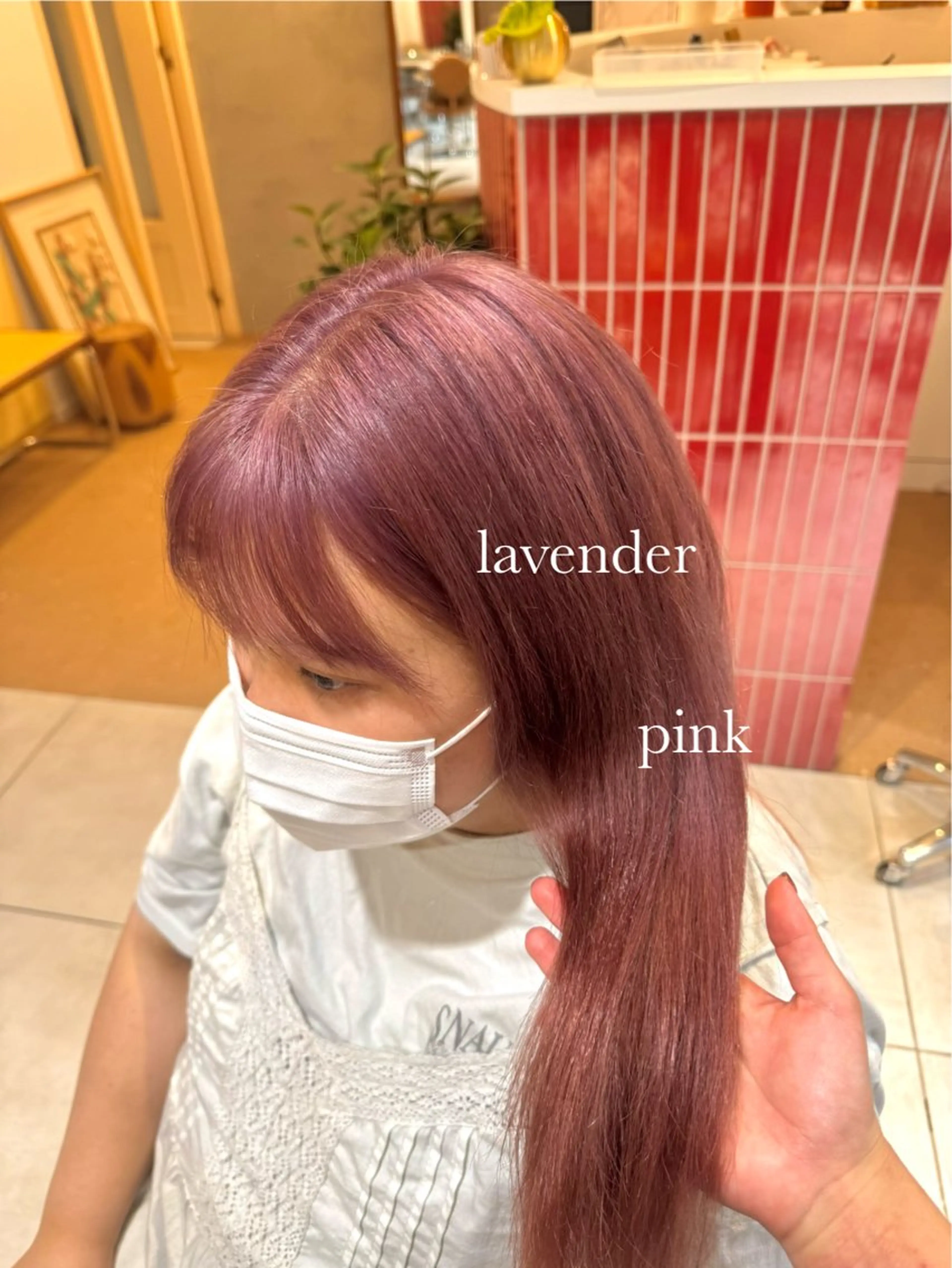 ミディアム カラー ヘアカラー 🫧髪質改善/Wカラ ー 暖色 🌸桜🌸のヘアスタイル