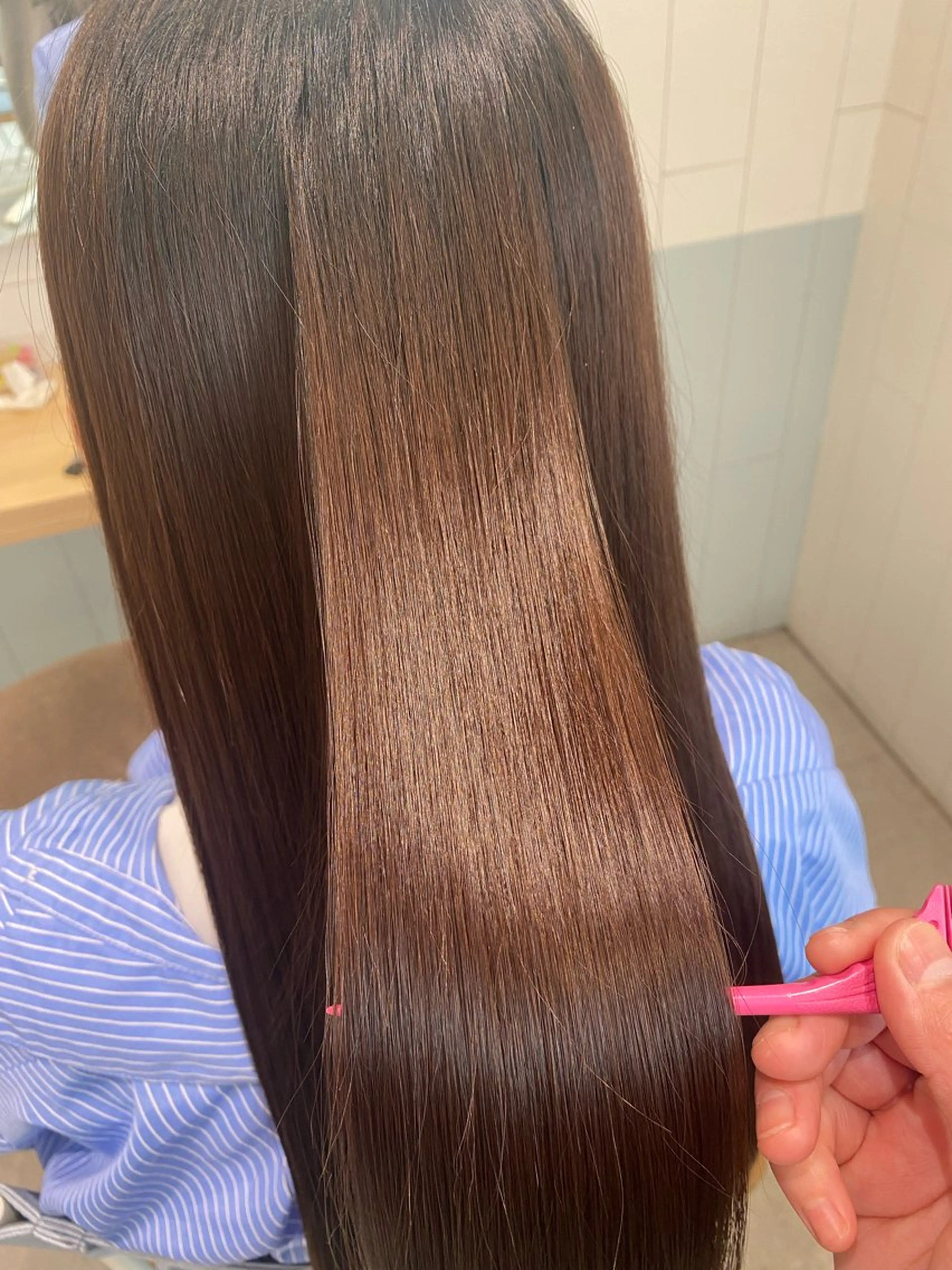 ロング カット 縮毛矯正 トリートメント Re:berta所属・エリア唯一🌈ᵕ̈* 派手髪モリヤ🌺のヘアスタイル