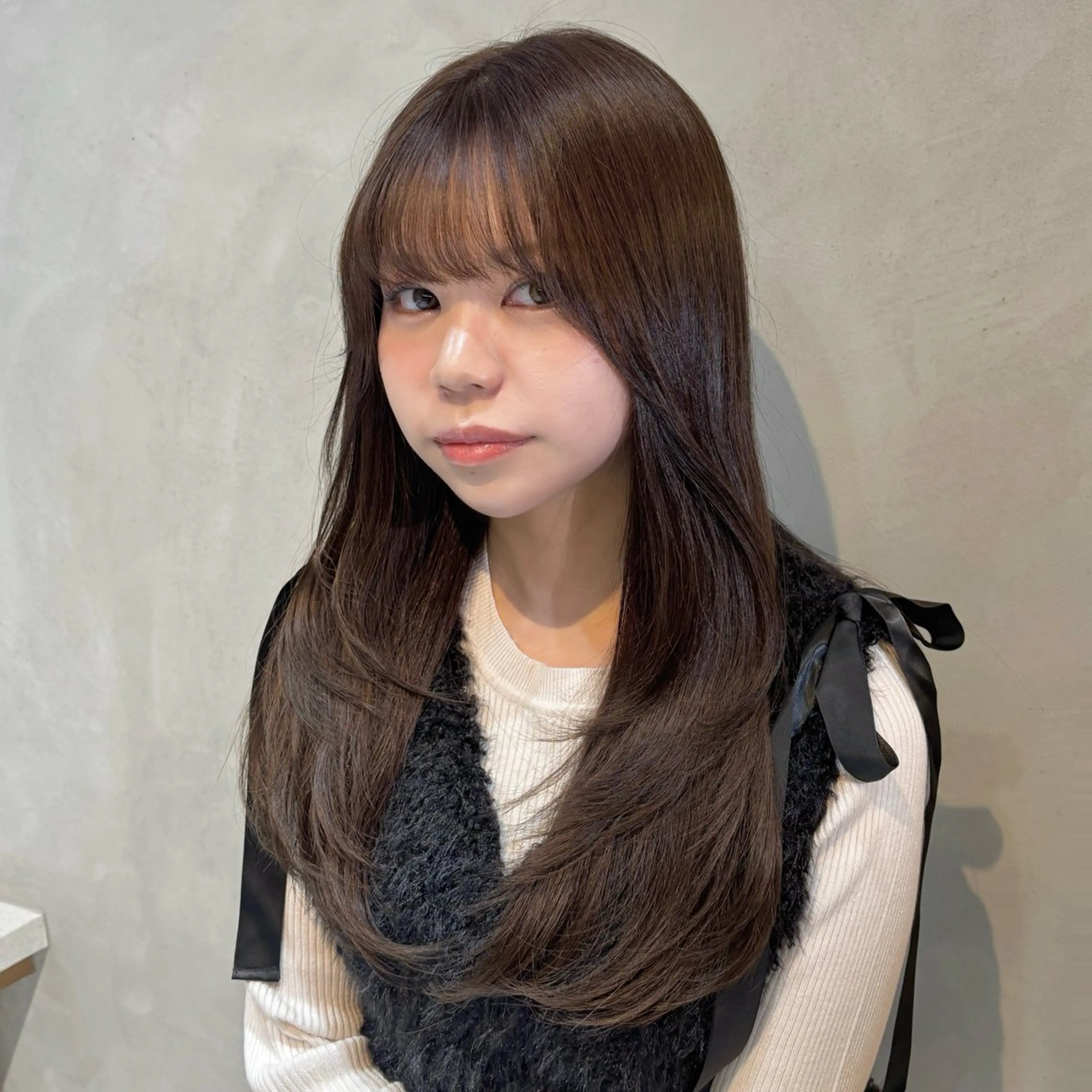 ロング カラー 韓国風ヘア レイヤーカット カット ヘアカラー three. 中之島のヘアスタイル