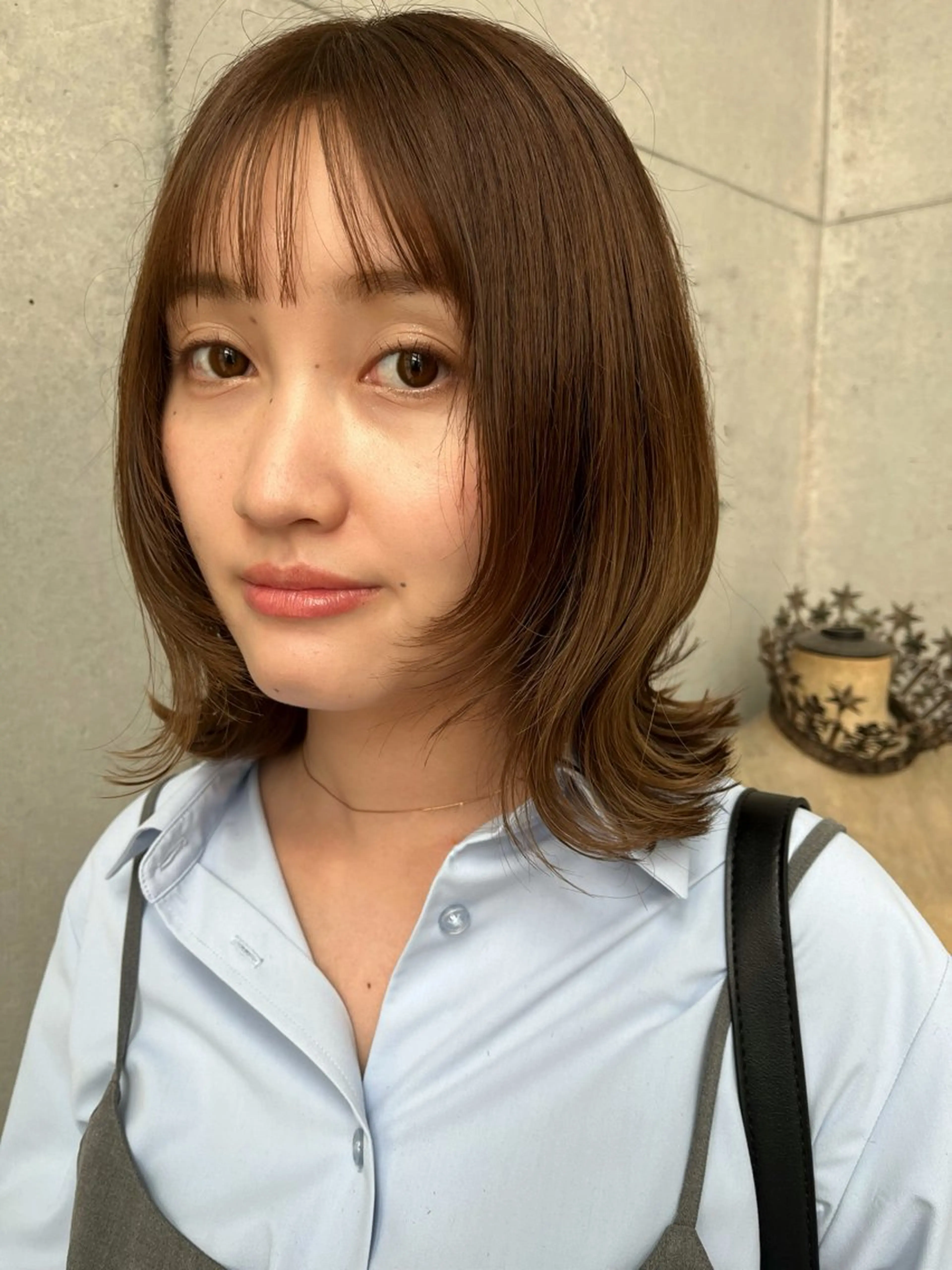 【赤み消し】透け感ベージュ系カラー🧸🫒+似合わせカット✂️ブリーチなし◎胸下〜+1100の写真