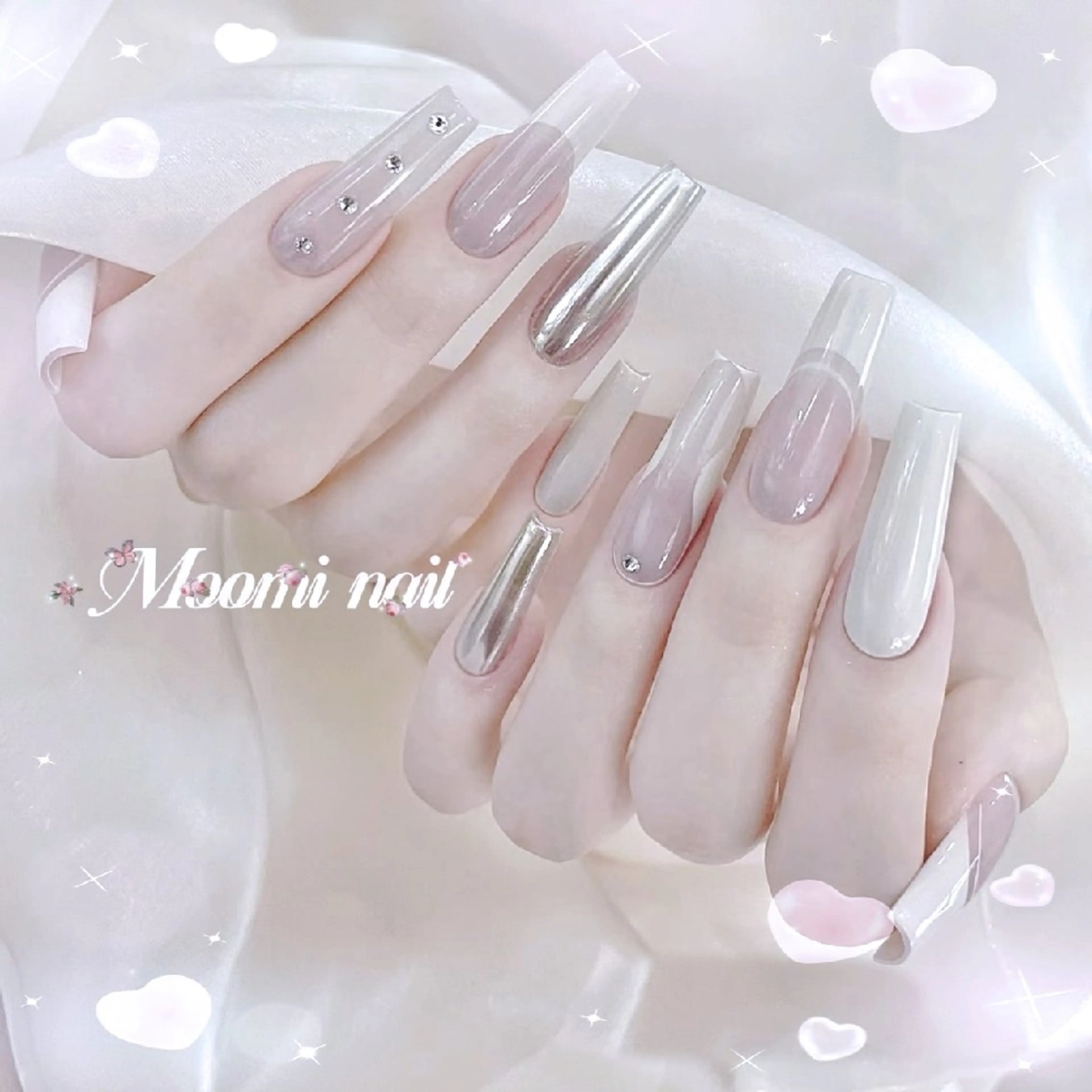 ネイル アートネイル 成人式 長さ出し フットネイル フレンチネイル moomi nail スカルプ専門のネイルデザイン
