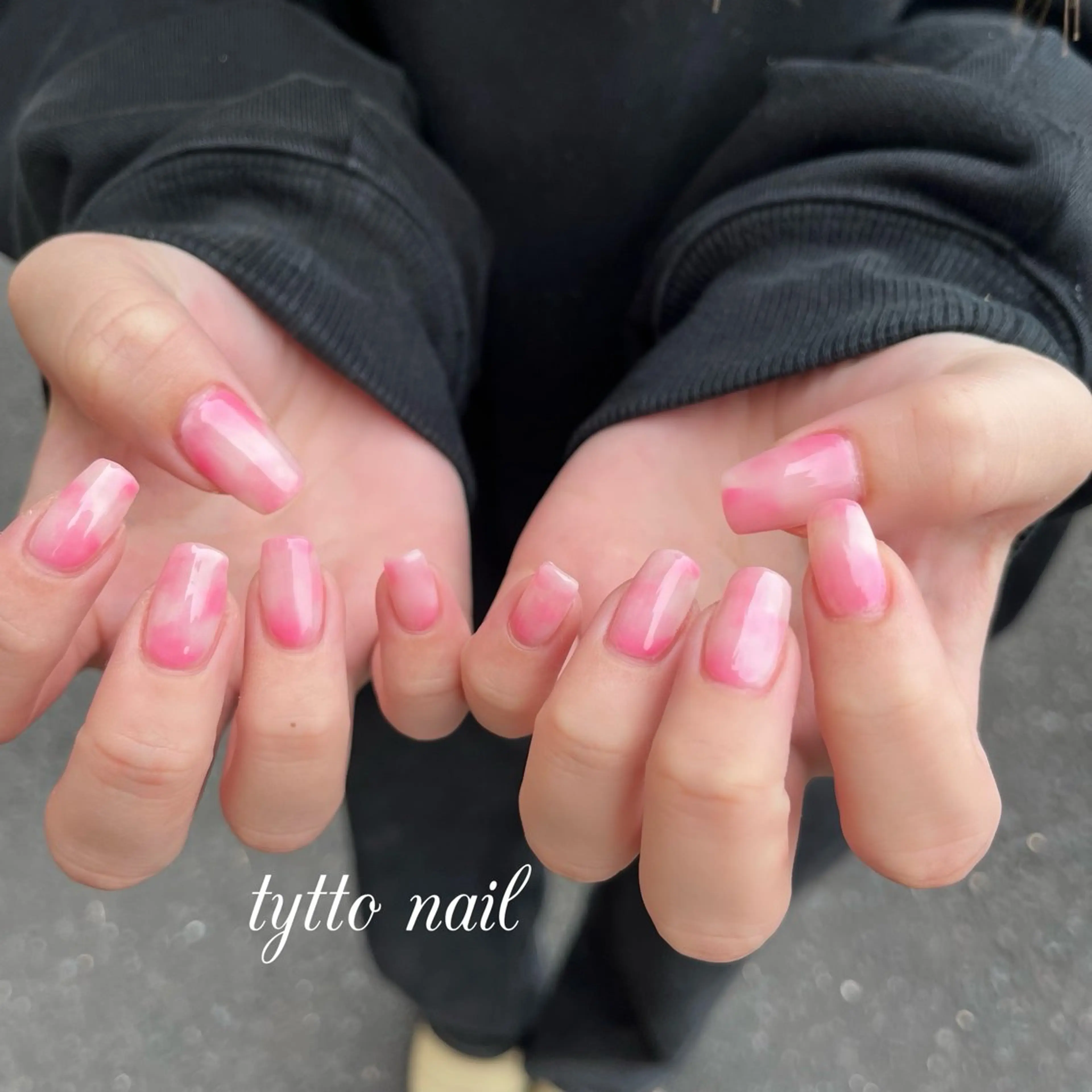 ネイル グラデーション オフィスネイル ワンカラーネイル ピンク シンプルネイル tytto nail ❤︎‪‪eri‪‪のネイルデザイン