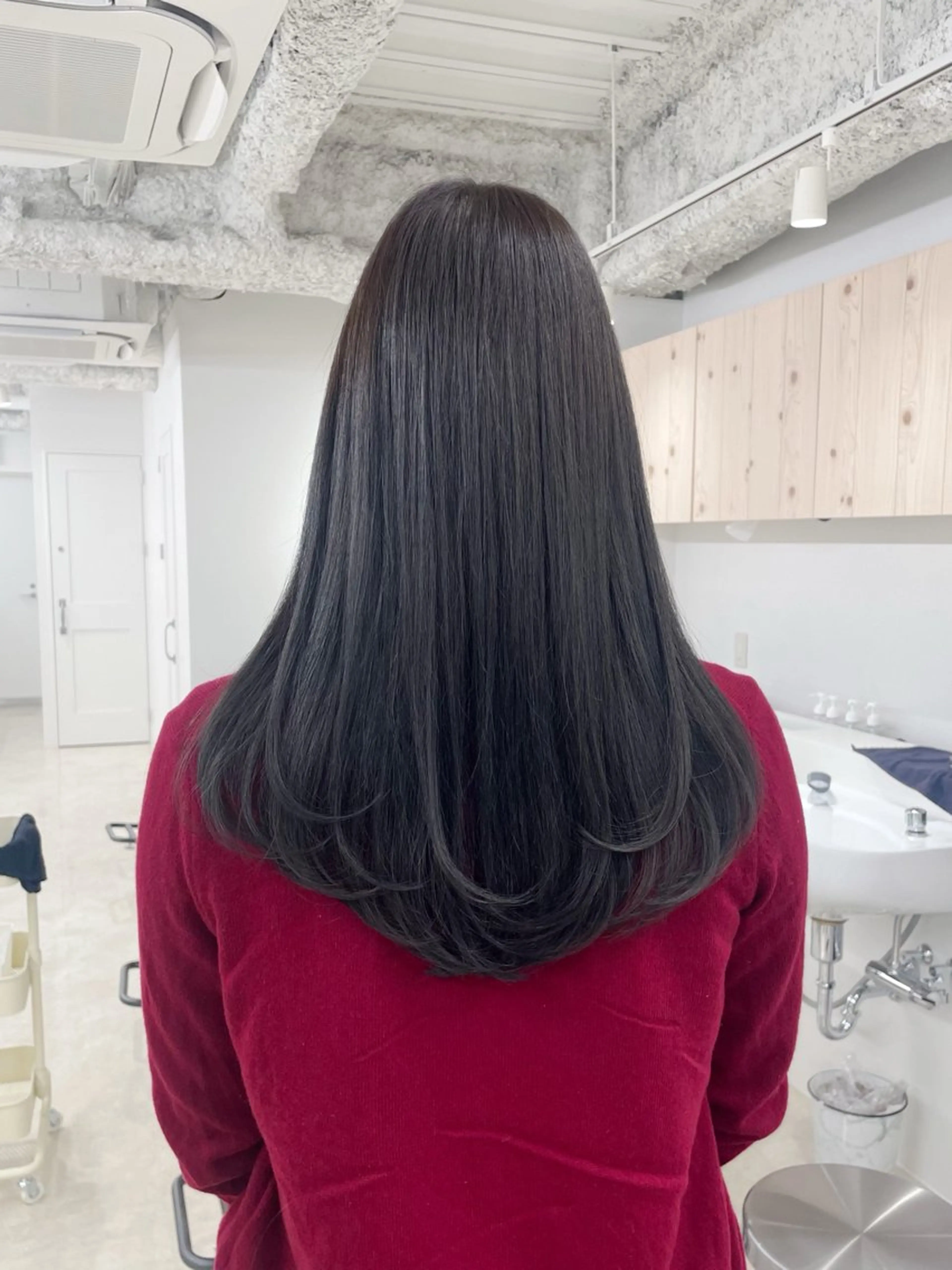 ロング カラー カット ヘアカラー トリートメント ヘアセット 新宿/韓国ヘア/ 髪質改善ストレートのヘアスタイル