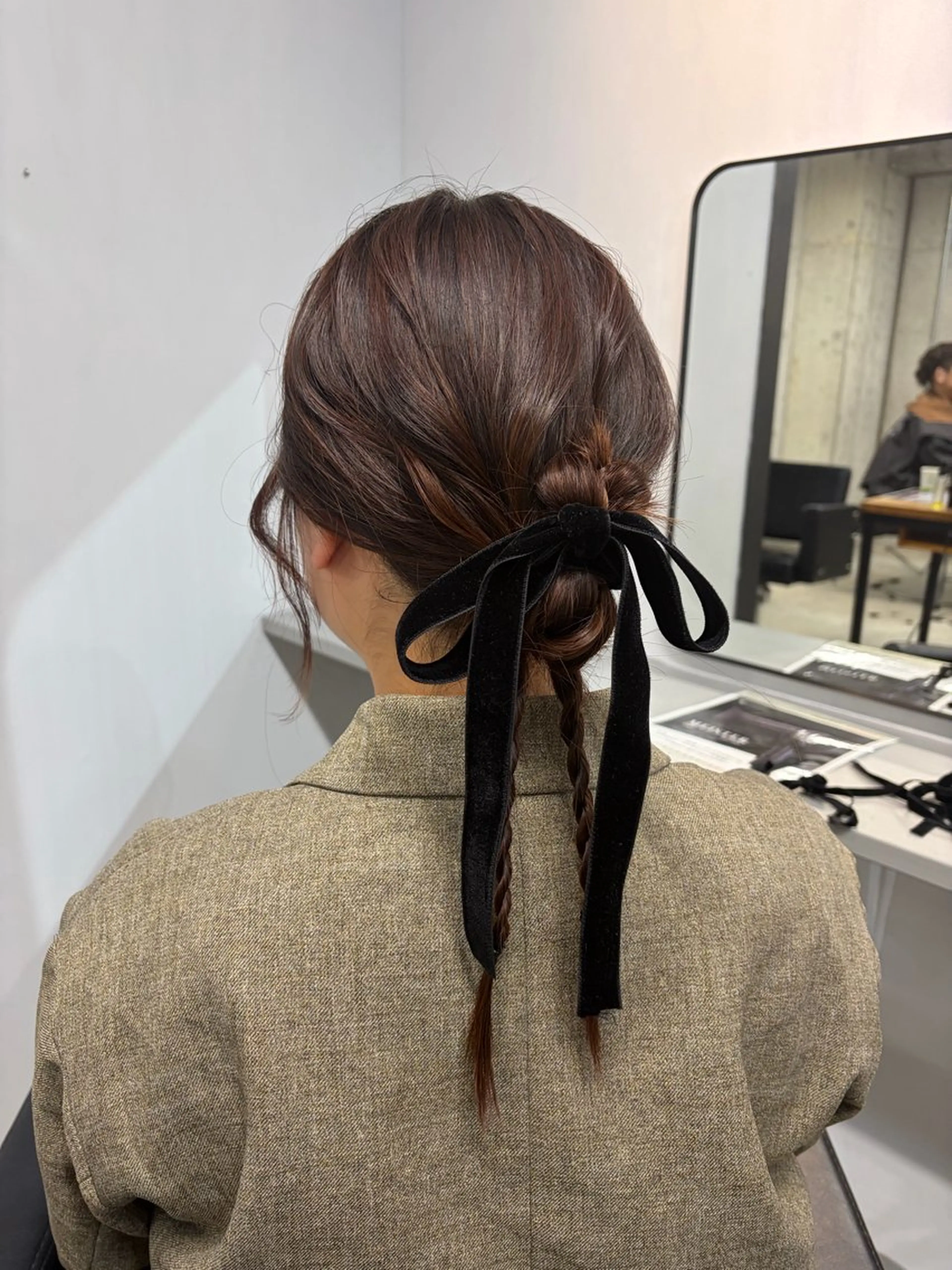 ショート お団子ヘア ボブ デート ヘアセット lafit kaedeのヘアスタイル