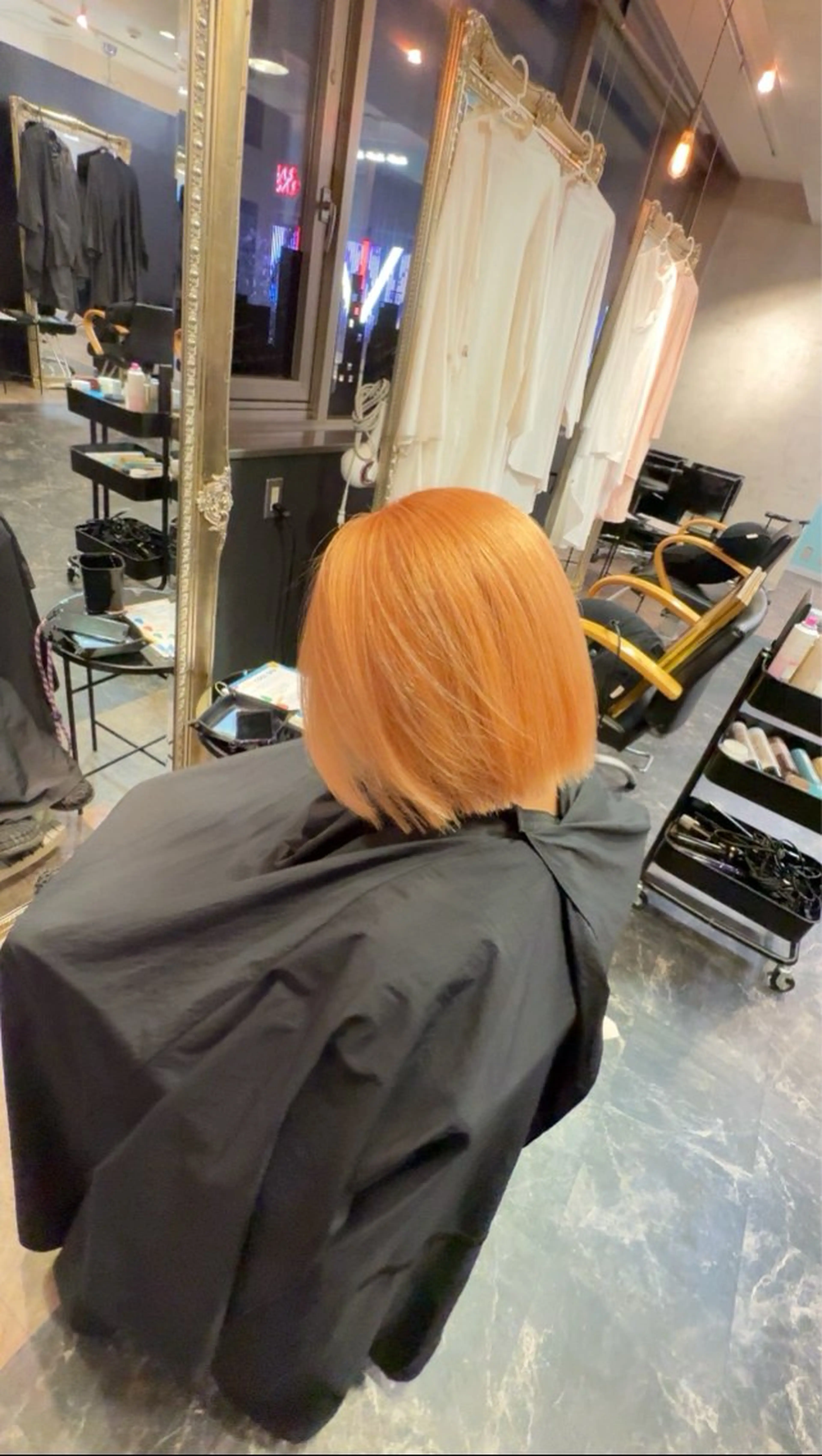 ミディアム カラー ブリーチ オレンジ ヘアカラー 舘野涼太 /ダブル カラー🎨/髪質改善のヘアスタイル