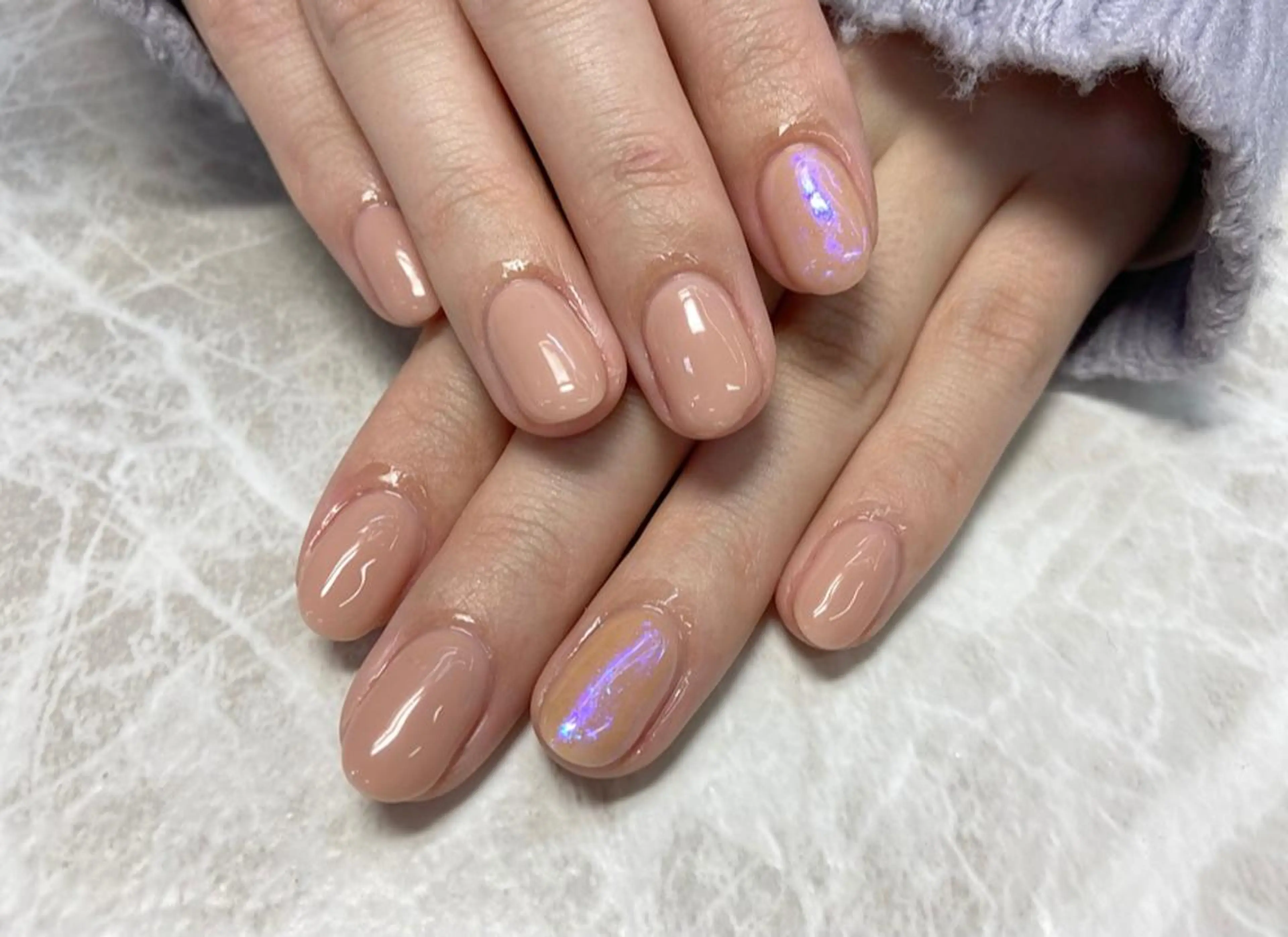 ネイル アートネイル ブルー 氷ネイル・うるうるネイル ミラーネイル 🧸熊谷 かほ🧸のネイルデザイン