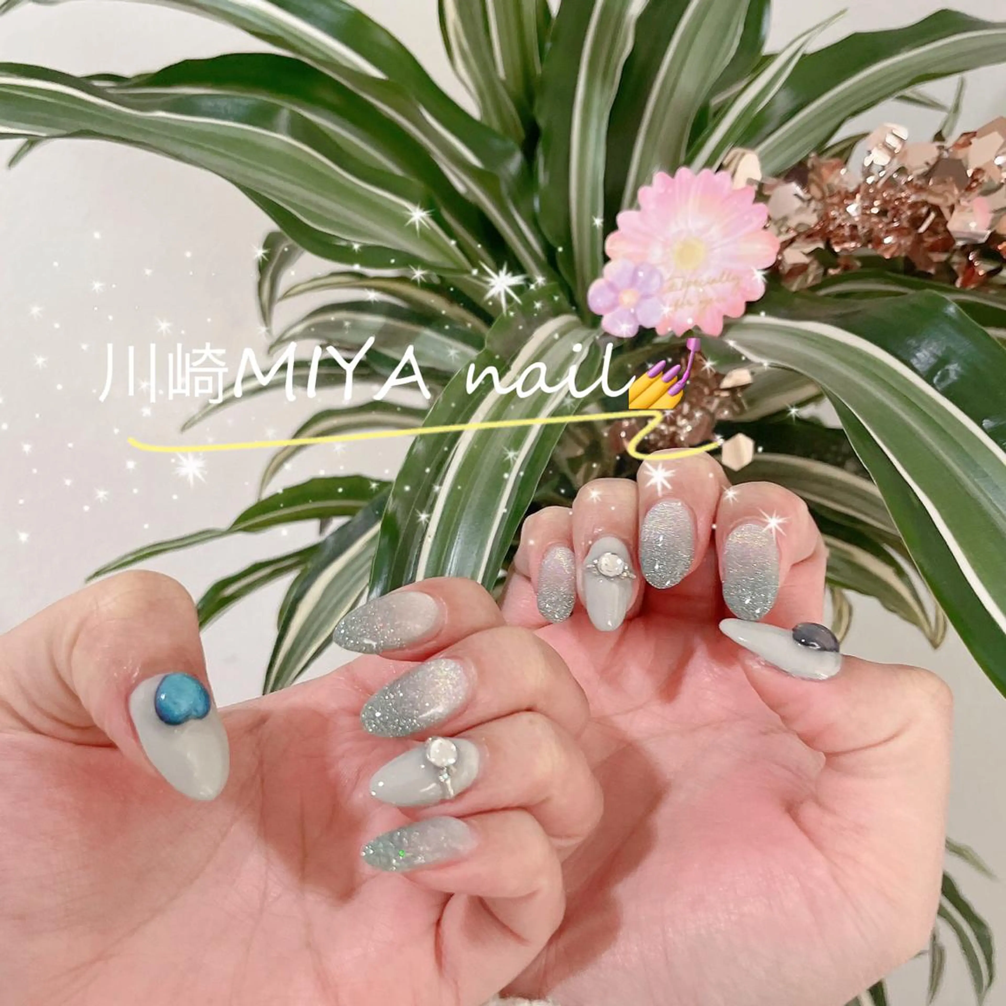 ロング ハンドネイル ハンドケア 💜MIYA nail川崎店のネイルデザイン