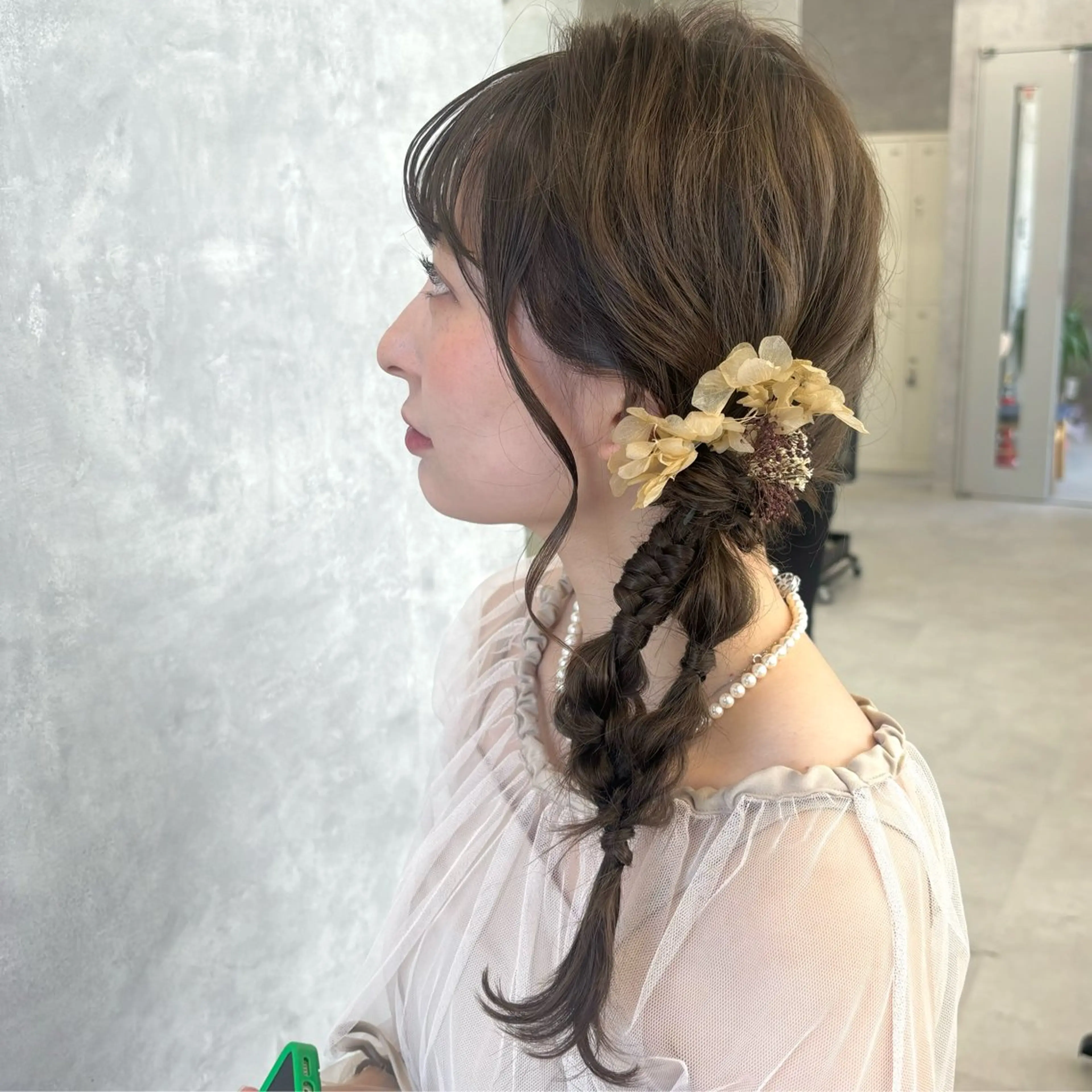 セミロング ヘアアレンジ ヘアセット NUMBER_ ユイナのヘアスタイル