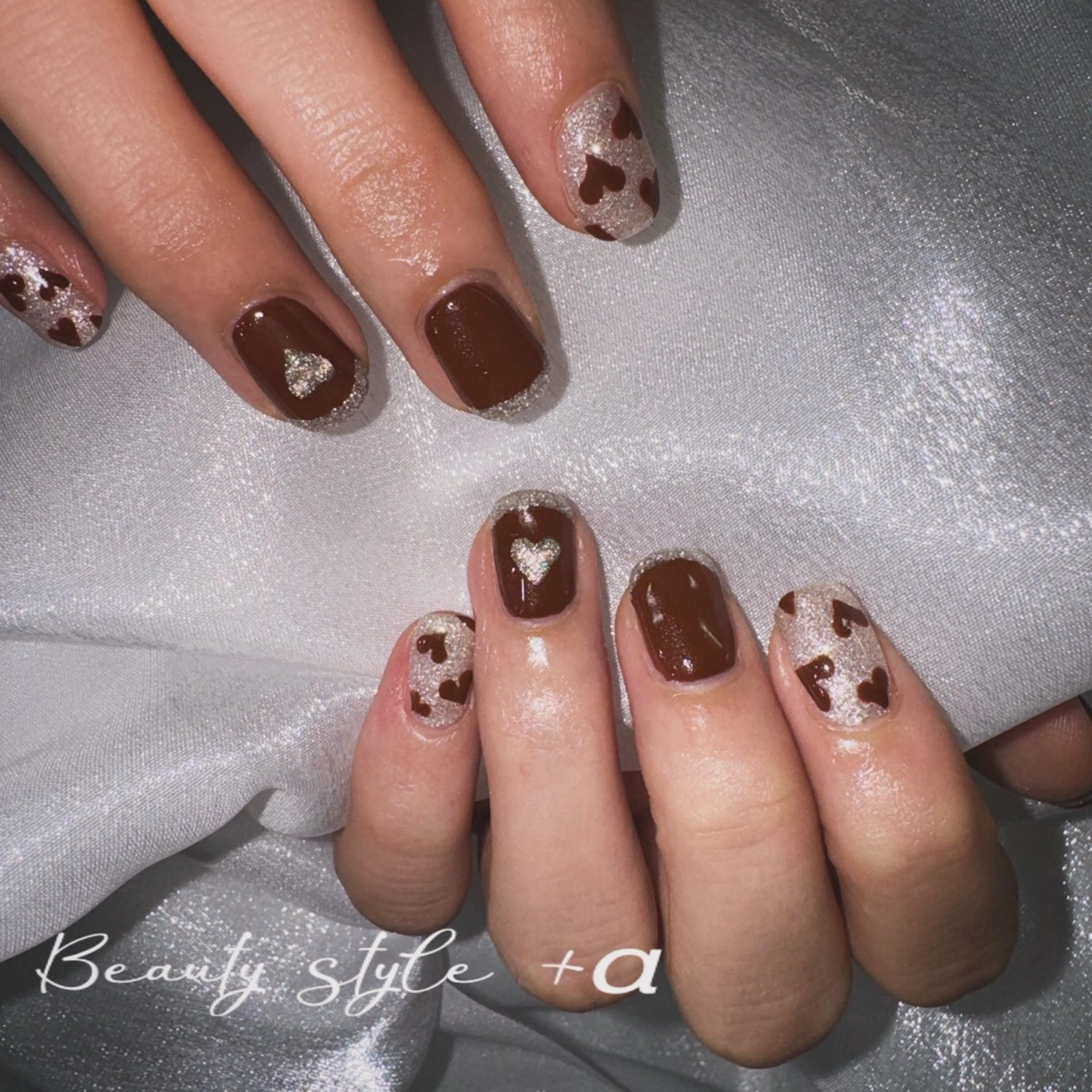 ネイル ハート バレンタイン Beauty style +α所属・Memezawa Nanaのネイルデザイン