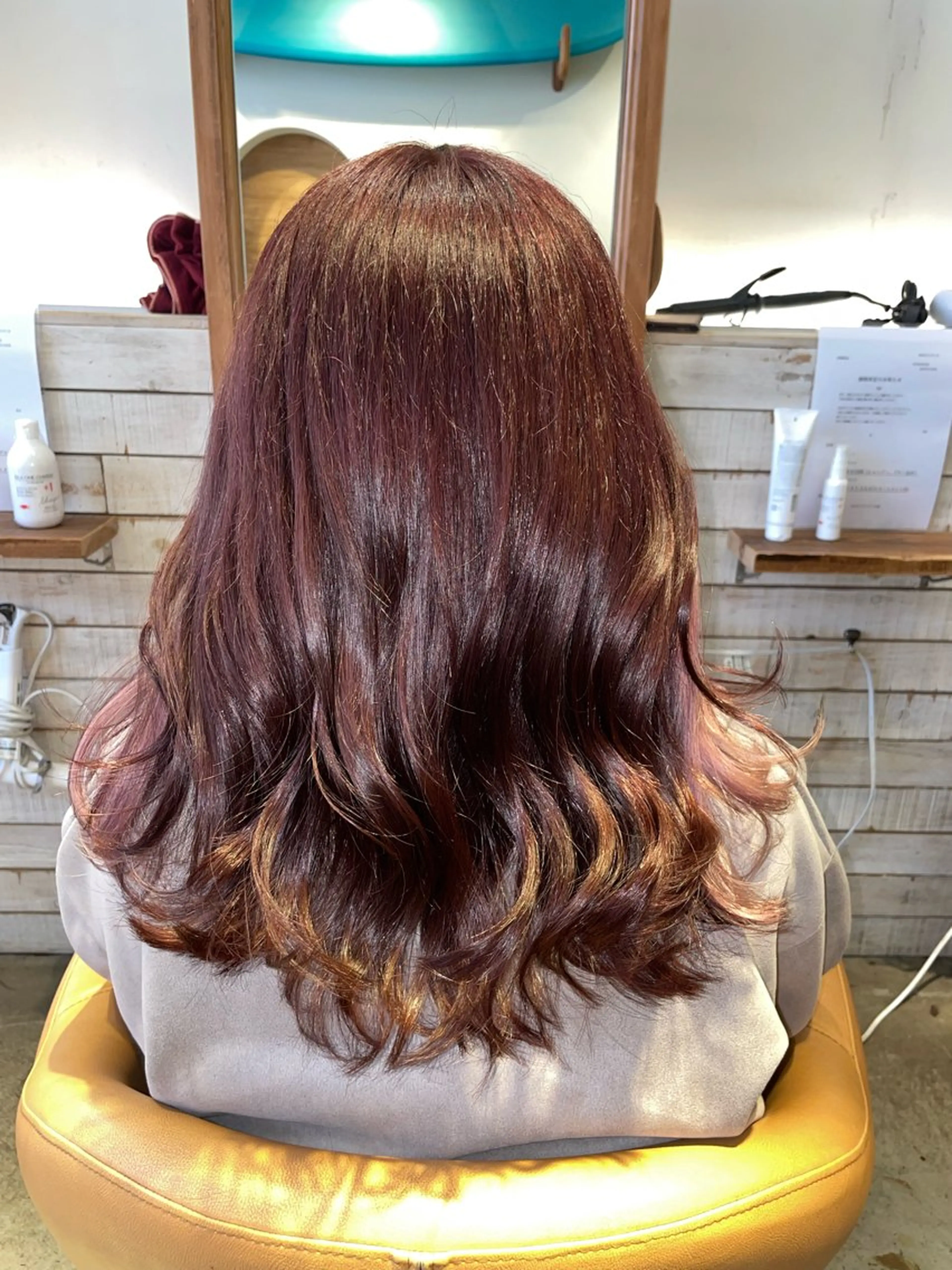 セミロング カラー ブリーチ ブラウンカラー ブリーチなしカラー ピンクカラー ピンクブラウン EARTH菊名店👾 ひらのすぐるのヘアスタイル