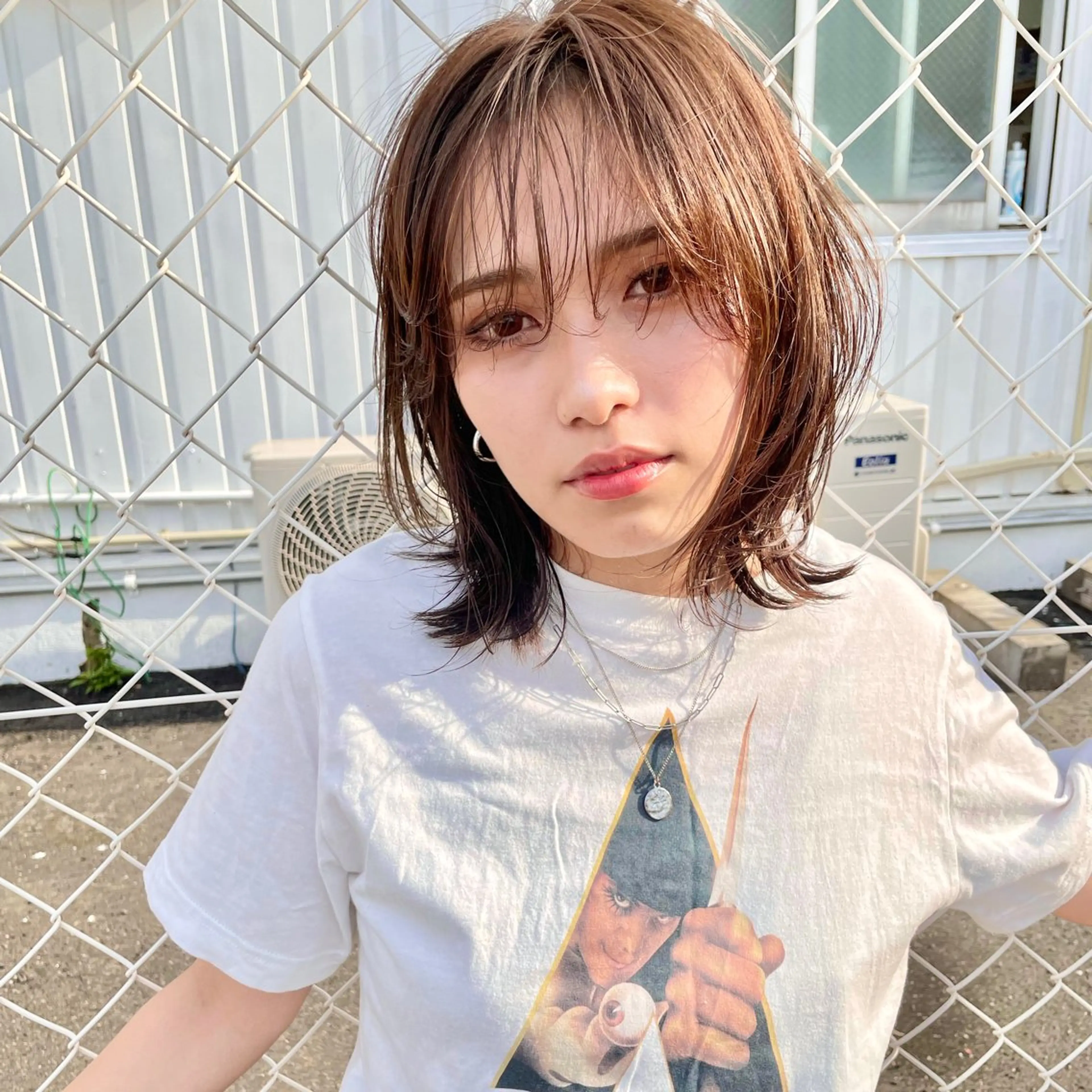 ミディアム パーマ ミディアムパーマ 外ハネヘア カット パーマ YUKO/ 似合わせ韓国風パーマのヘアスタイル