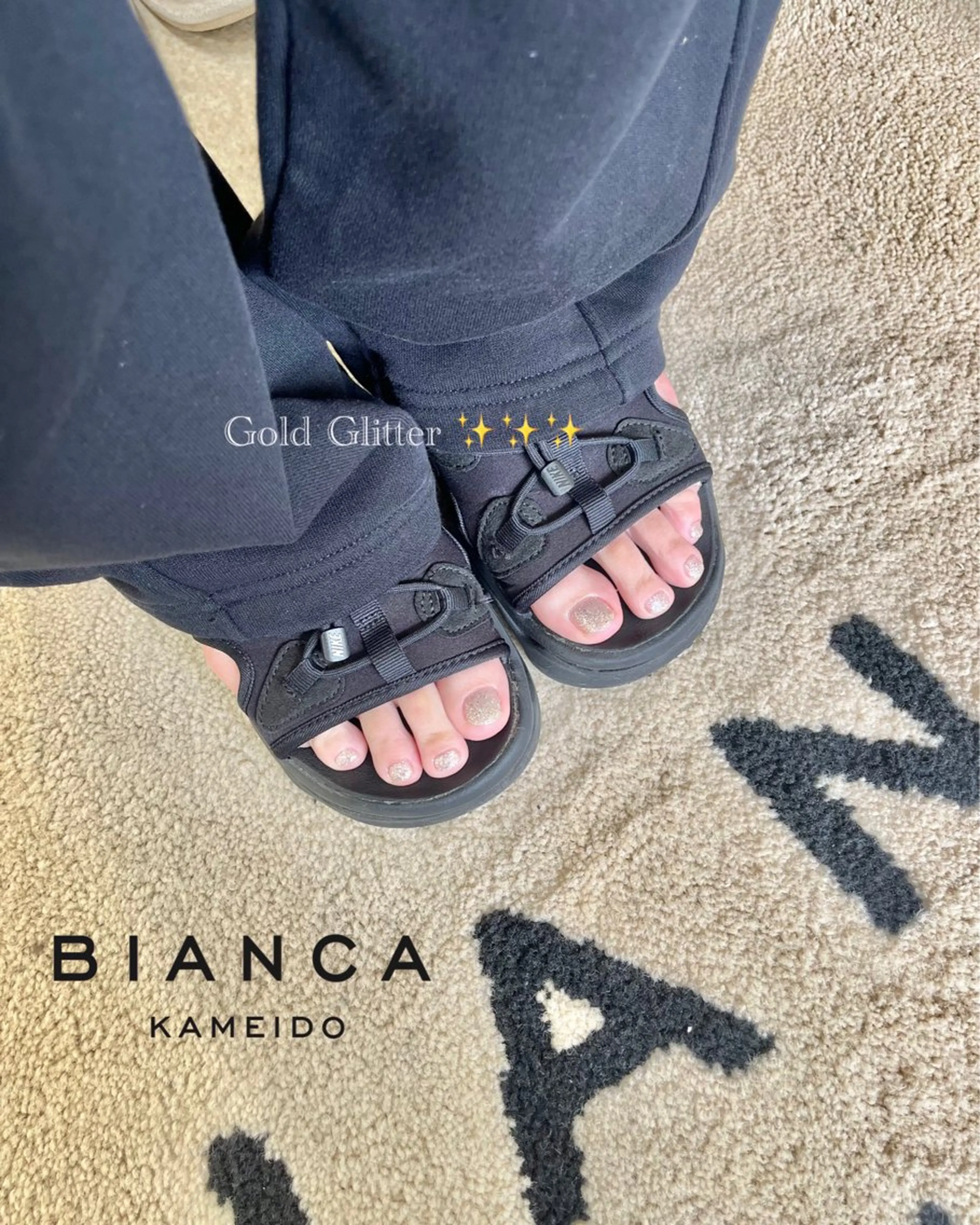 ネイル ゴールド ラメ(グリッター) フットネイル Bianca 亀戸店 🎀 植木のネイルデザイン