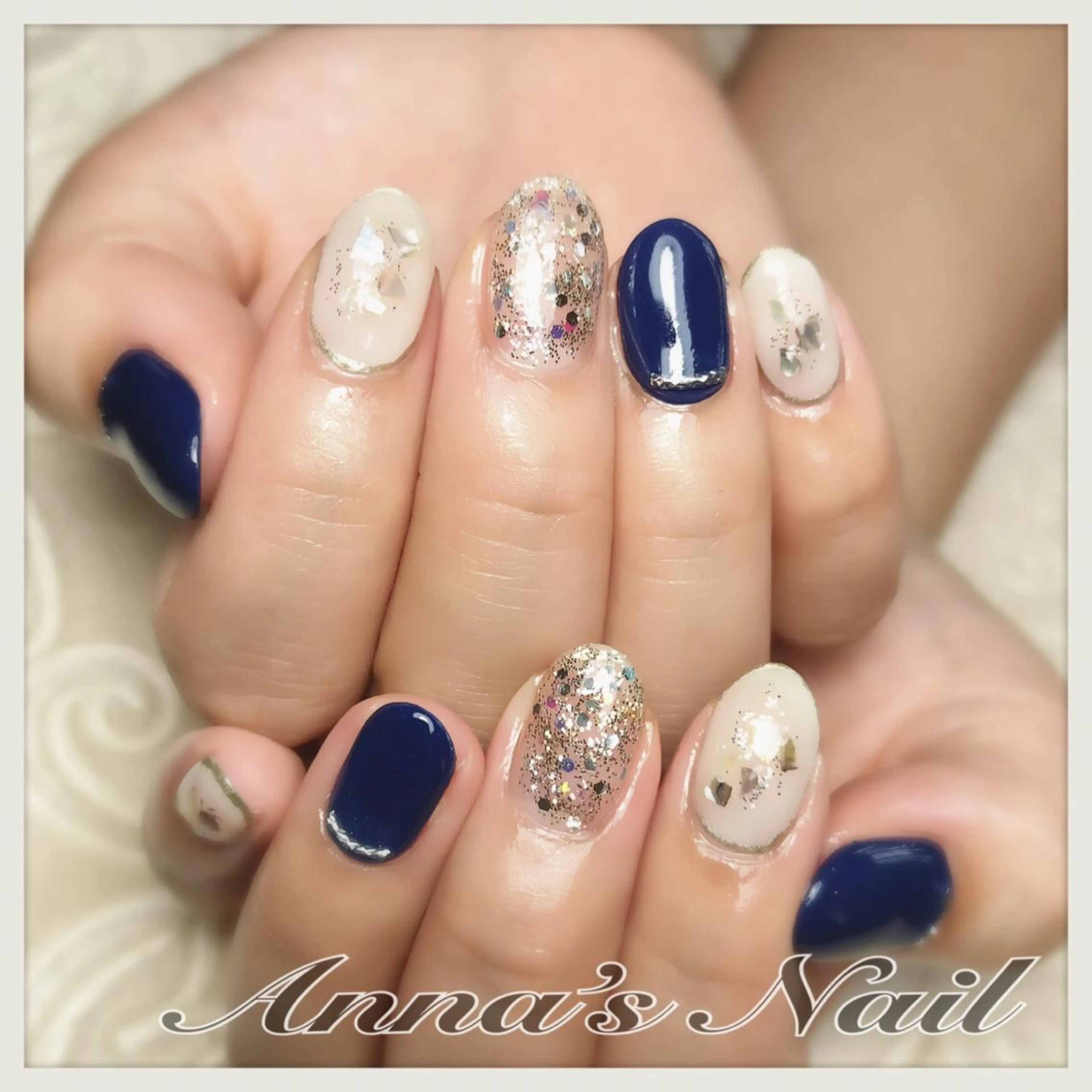 ネイル ネイビー Anna’s Nail所属・清口 杏奈のネイルデザイン
