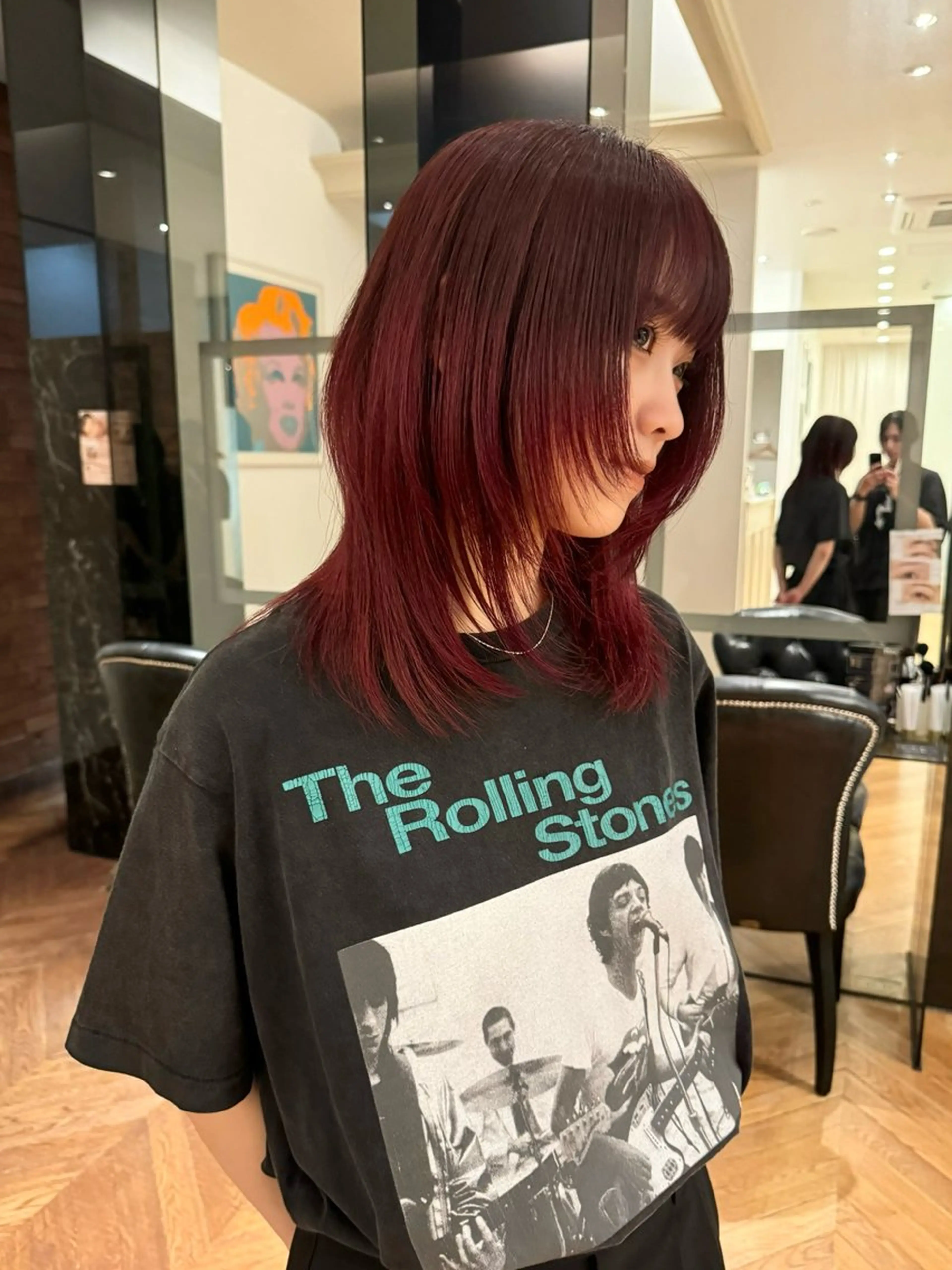 セミロング カラー レッドカラー レイヤーカット ウルフカット ウルフレイヤー GO TODAY 福岡大名Bellus店所属・🫧ショートウルフ ボブウルフ🫧 糸瀬のヘアスタイル