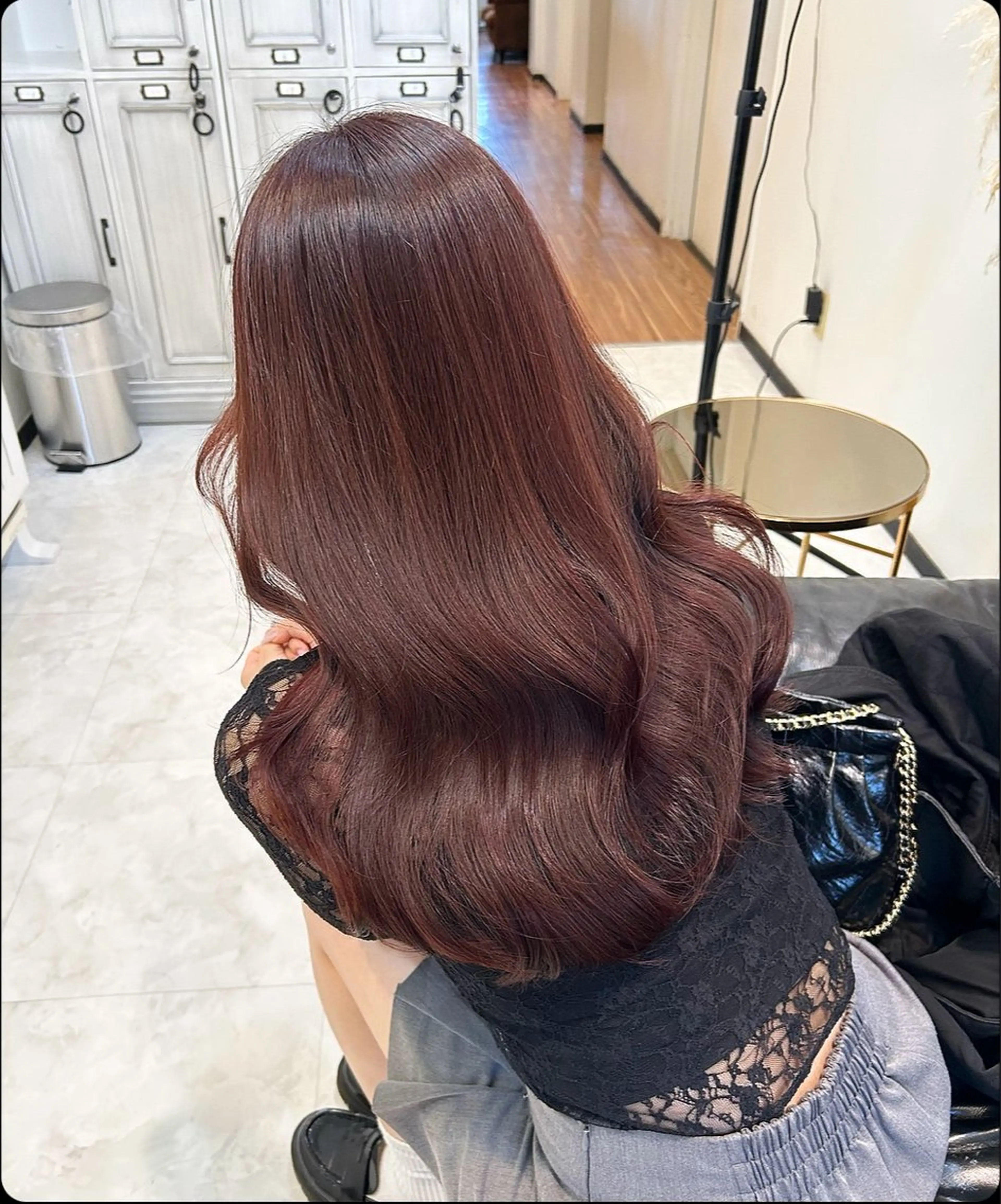 ロング カラー レッドカラー トリートメント ANKH CROSS 🦋mako🦋のヘアスタイル