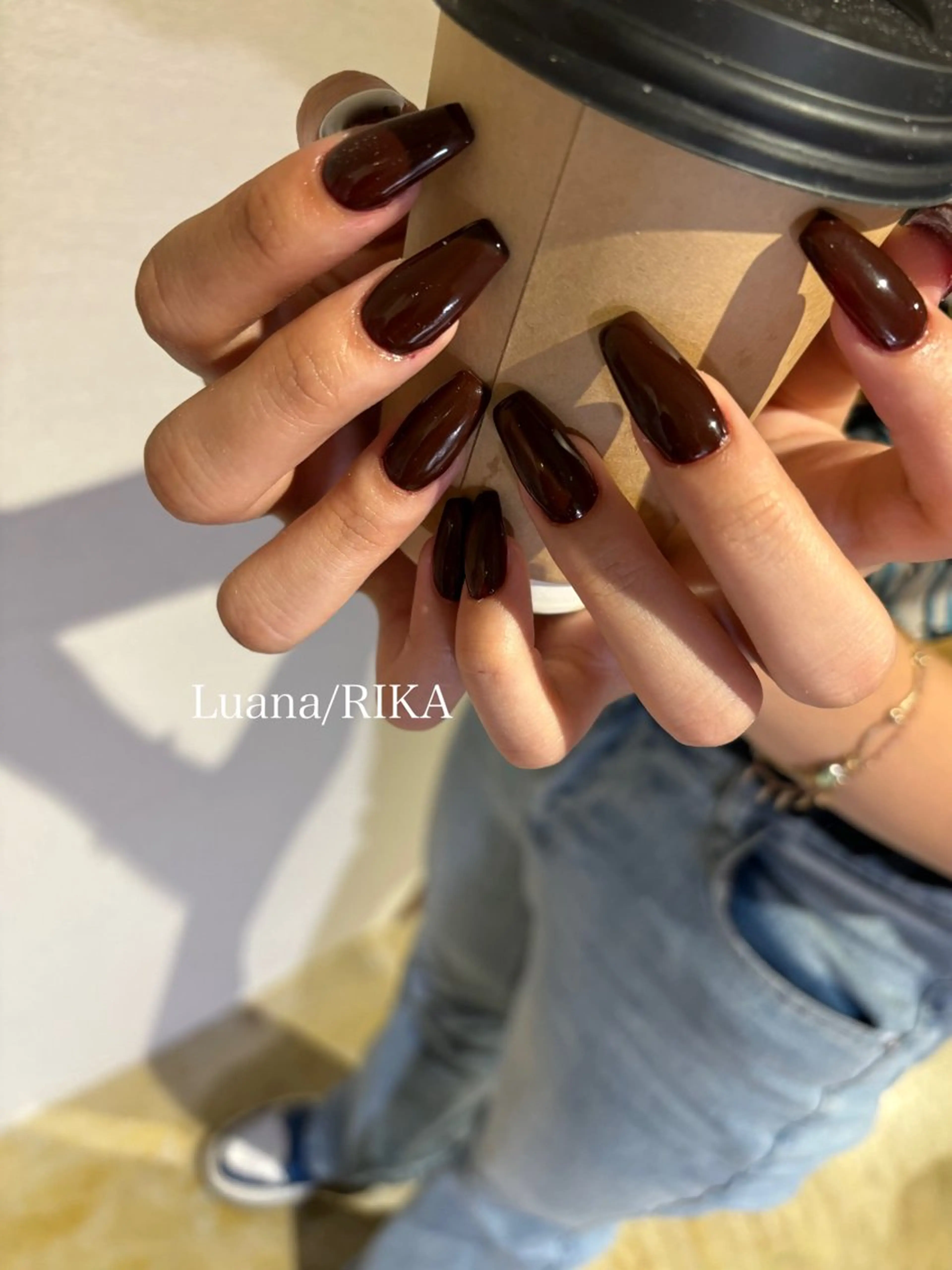 ネイル ボルドー ワンカラーネイル Nail Salon Luana Rikaのネイルデザイン