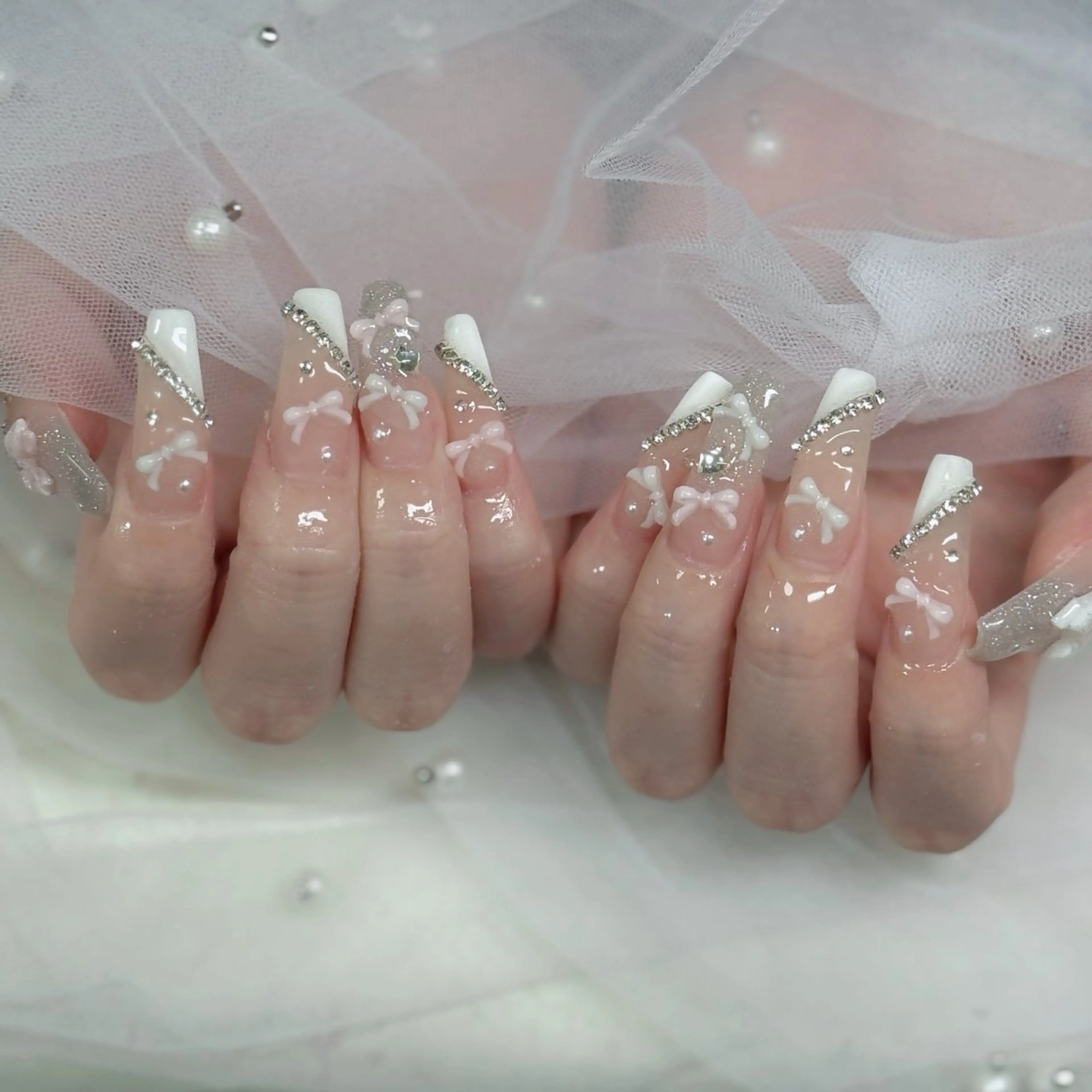 ネイル フットネイル フレンチネイル グラデーション 韓国ネイル ロングネイル ハンドネイル Hani Nail Salonのネイルデザイン