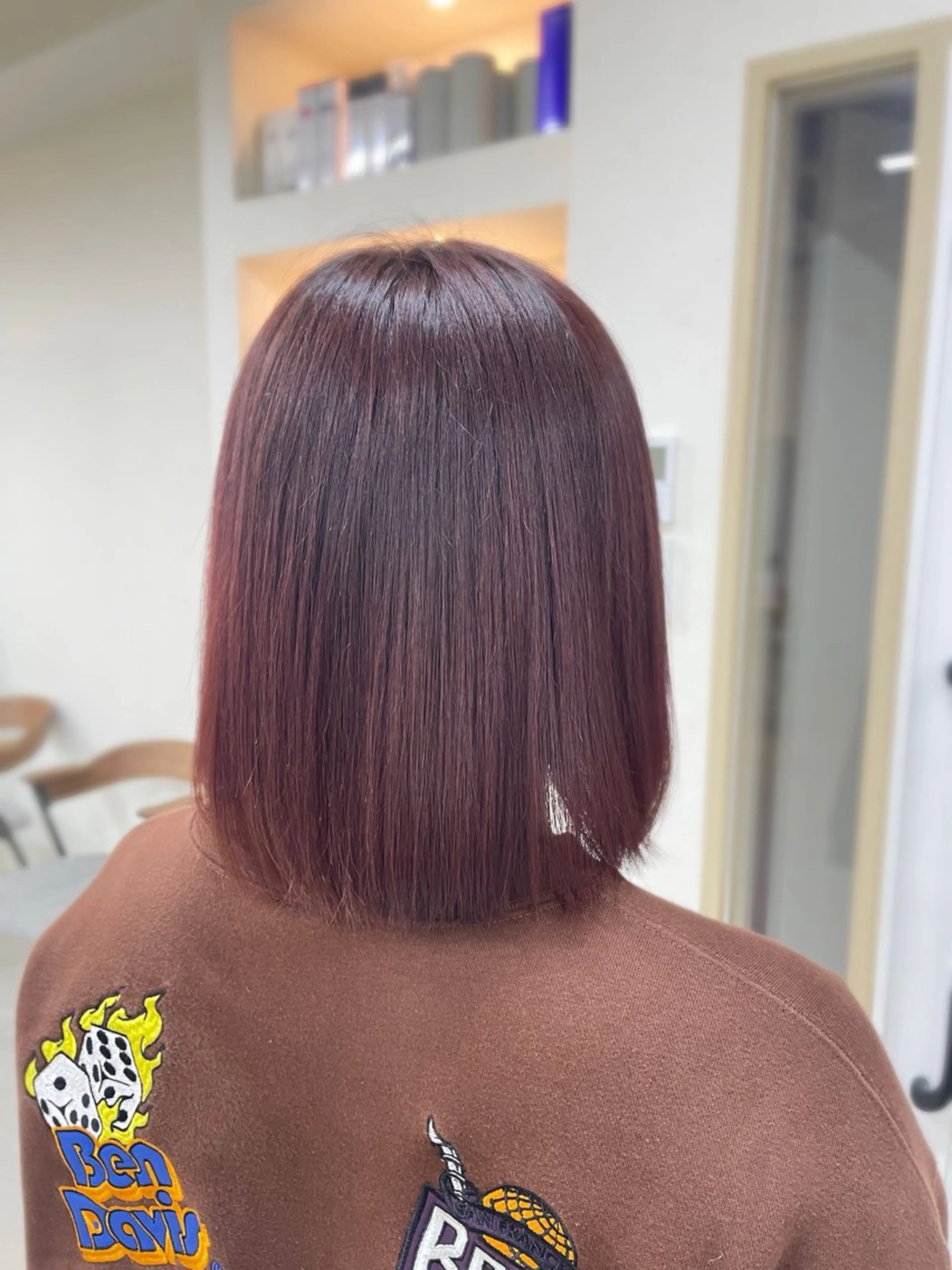 ミディアム カラー メンズ キッズ メンズブリーチ ブリーチ ブリーチなしカラー レッドカラー ヘアカラー Aoi /Lamp柏 /縮毛矯正🪐のヘアスタイル