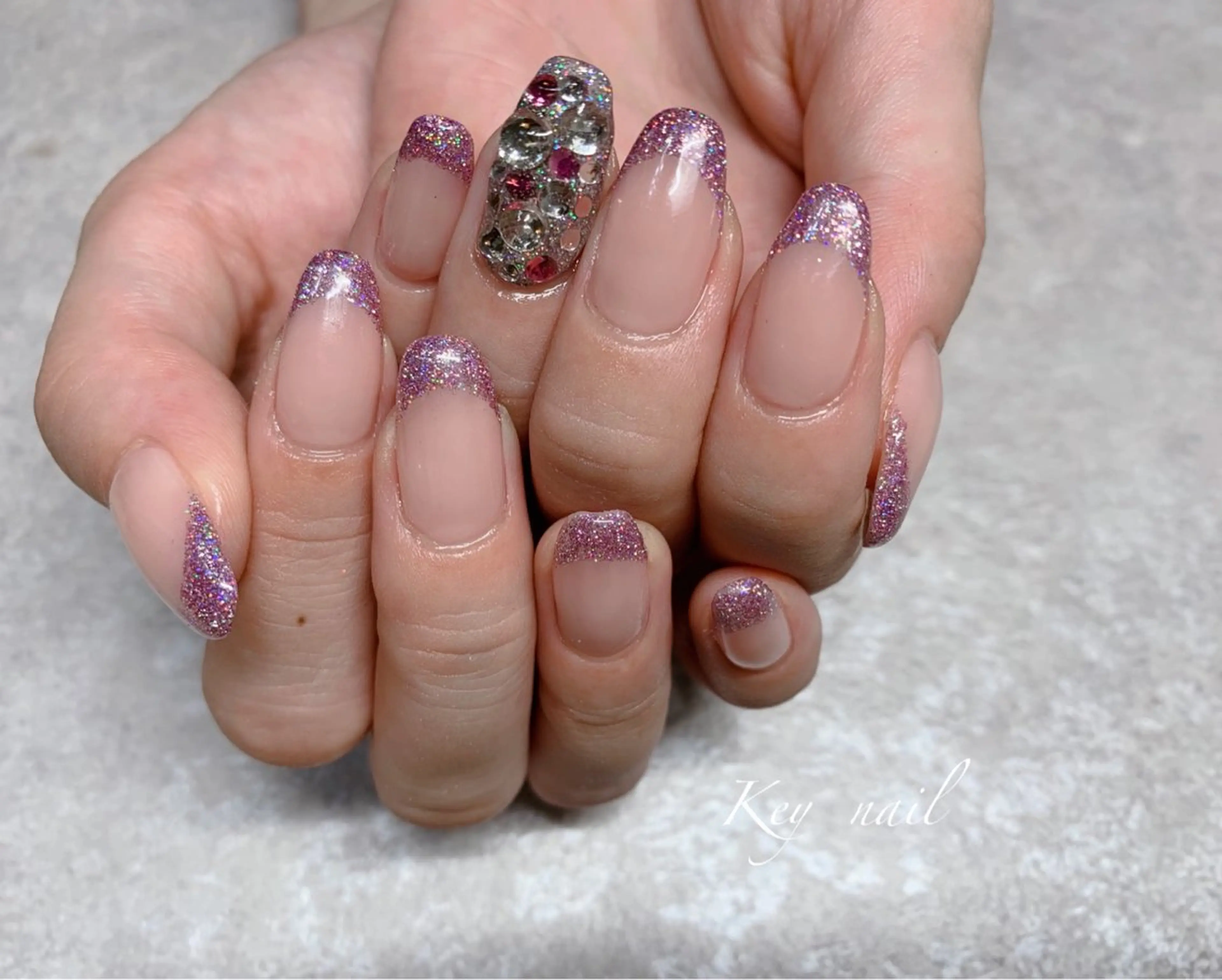 ネイル フラッシュネイル フレンチネイル Key nailのネイルデザイン