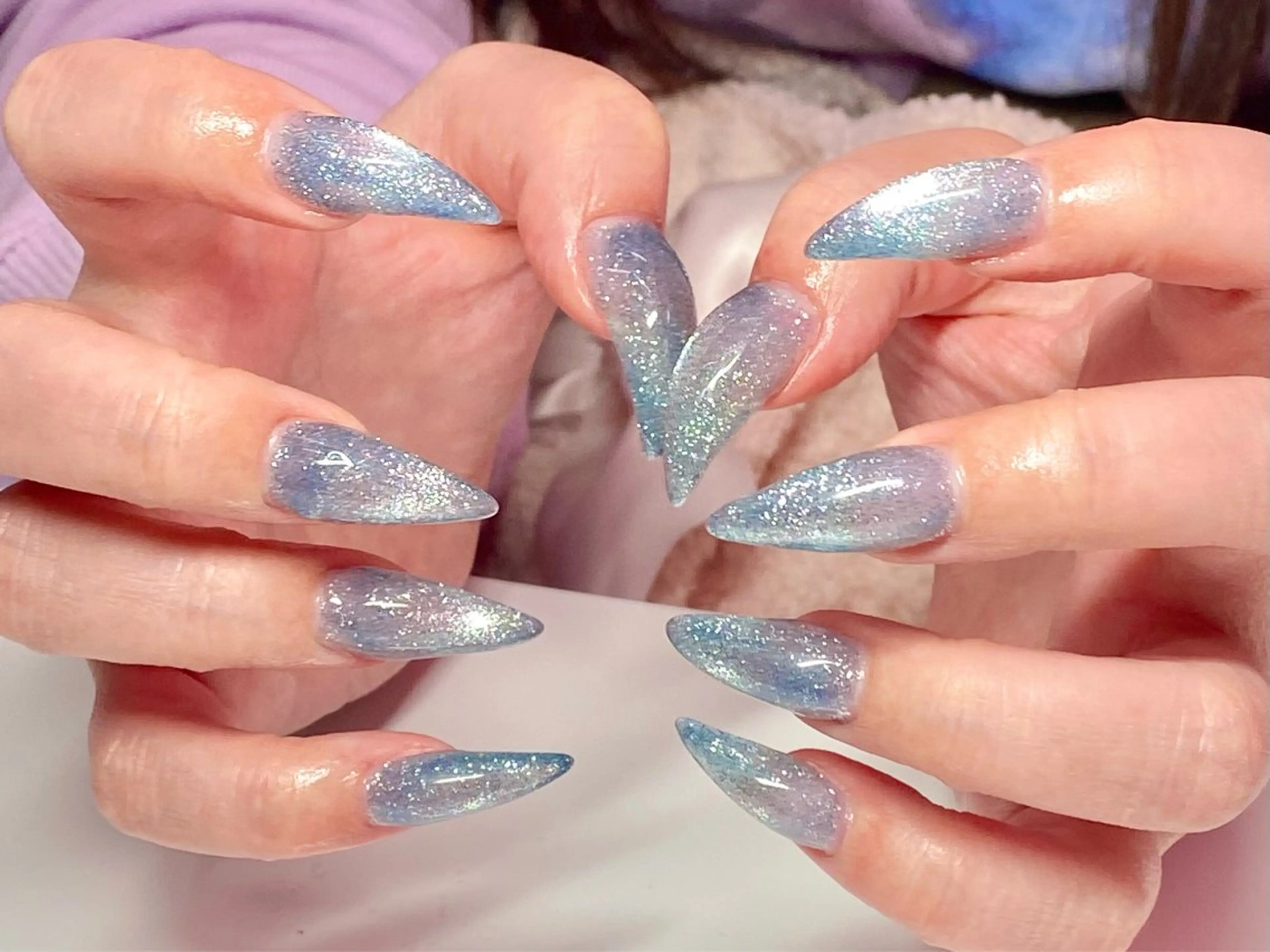 ネイル キラキラネイル ワンカラーネイル ハンドネイル yuuka/池袋 🌙WOLTOKYOのネイルデザイン