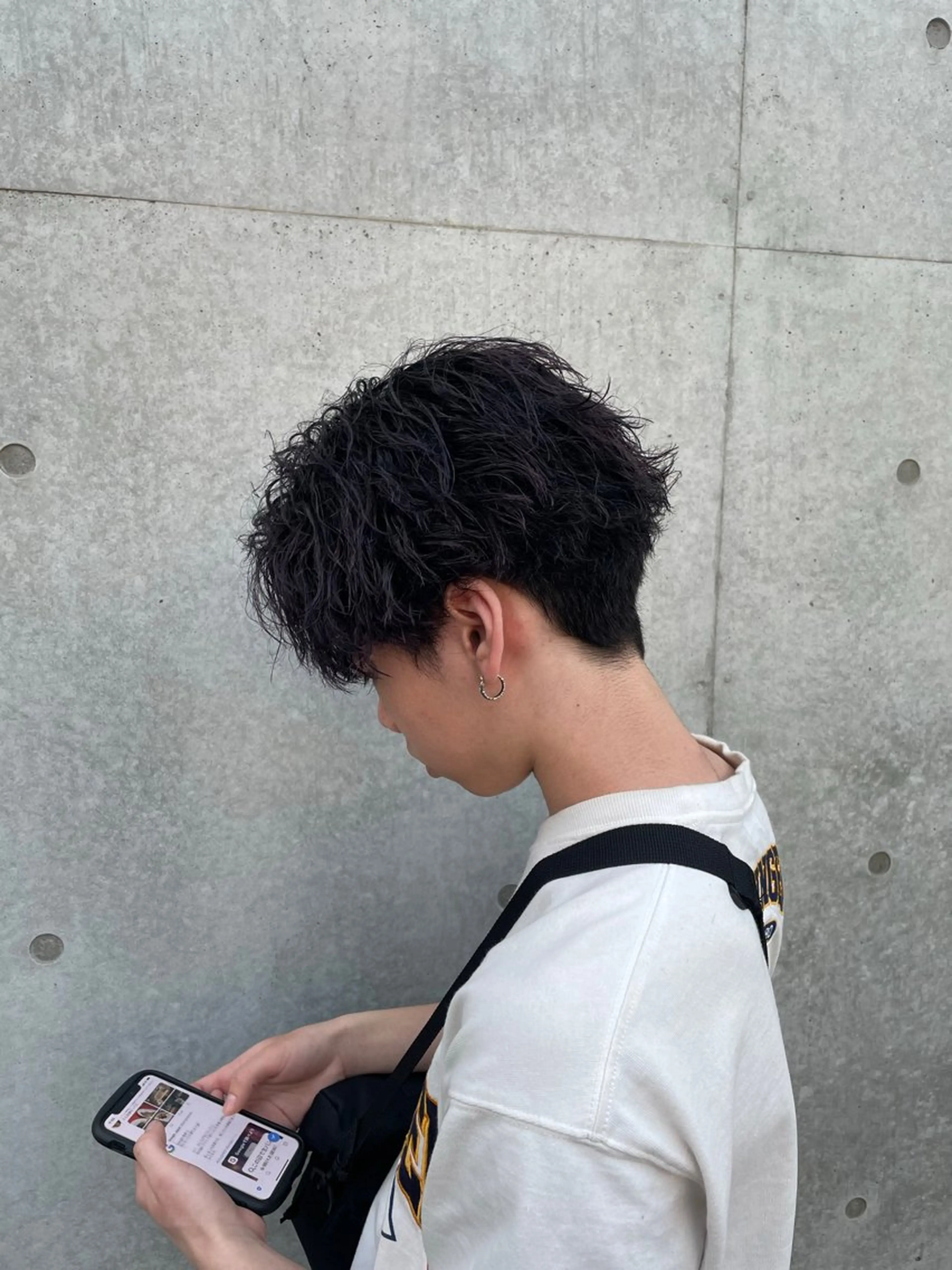 ミディアム パーマ メンズ カット パーマ ルーズシャドウ/ 波巻き💠大塩威吹のヘアスタイル