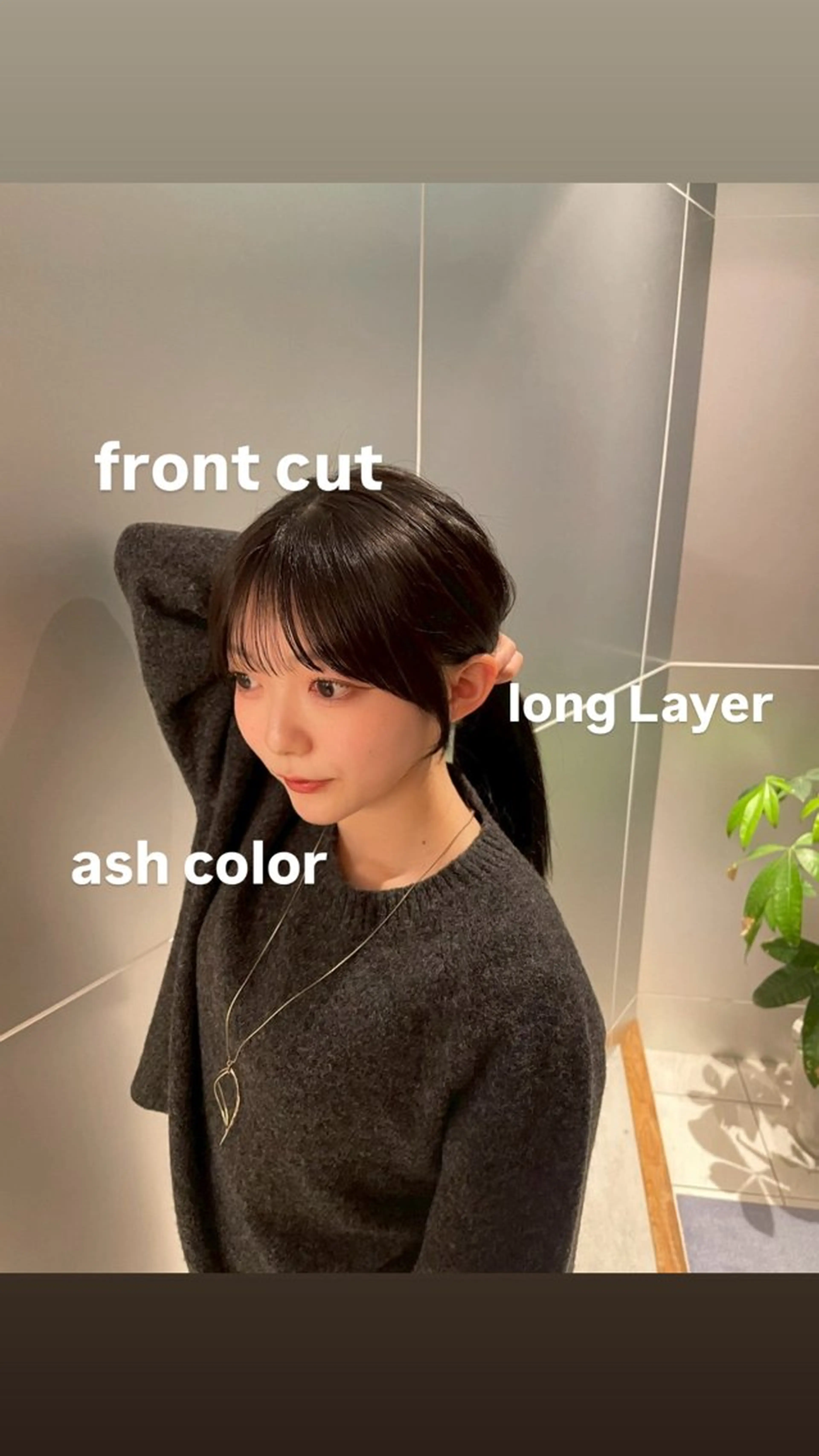 セミロング カット ヘアカラー トリートメント ブリーチなしカラー/ 顔周りレイヤーのヘアスタイル