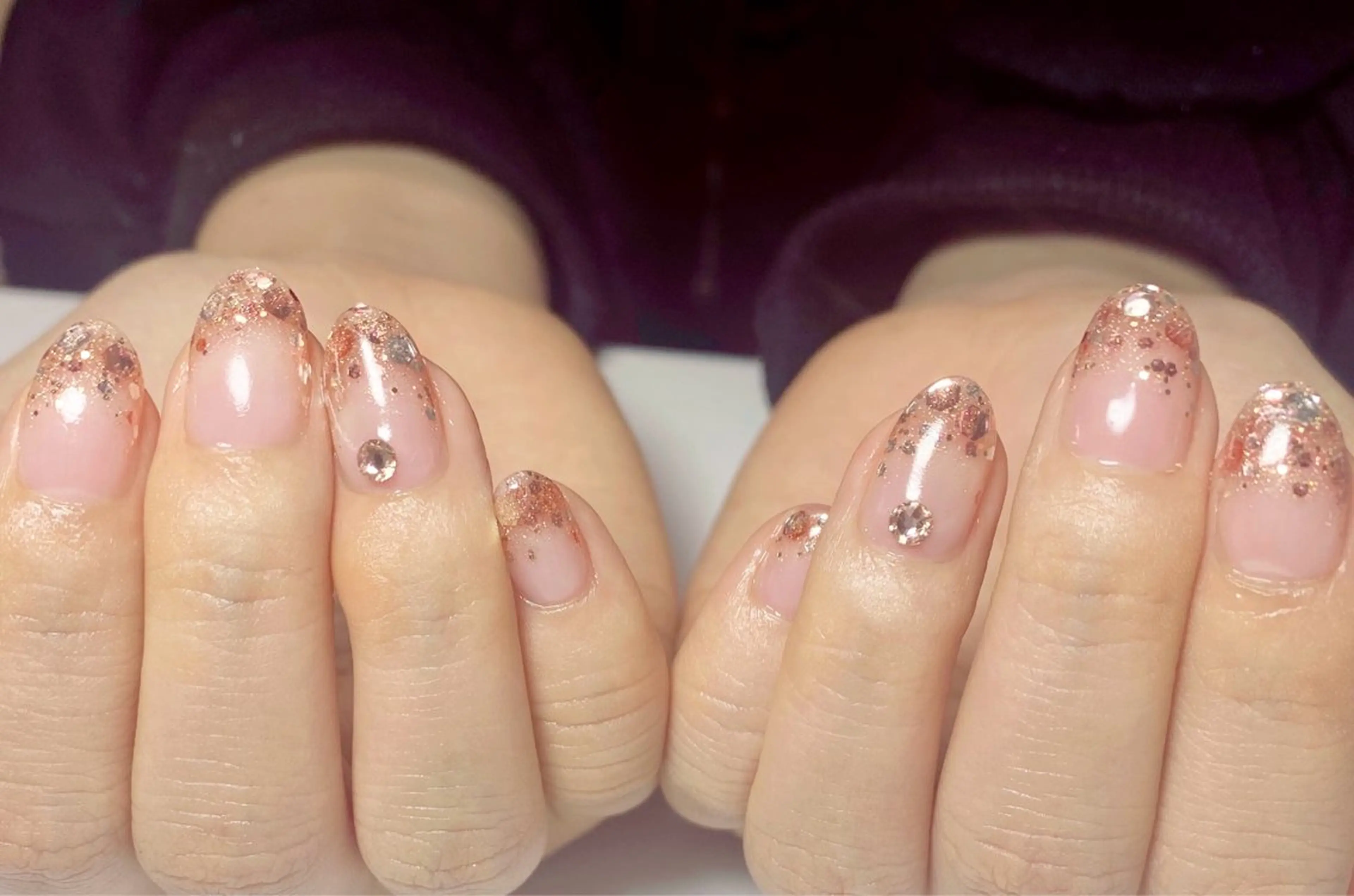 ネイル ストーンネイル ハンドネイル Nail Salon K 🧸美爪育成のネイルデザイン