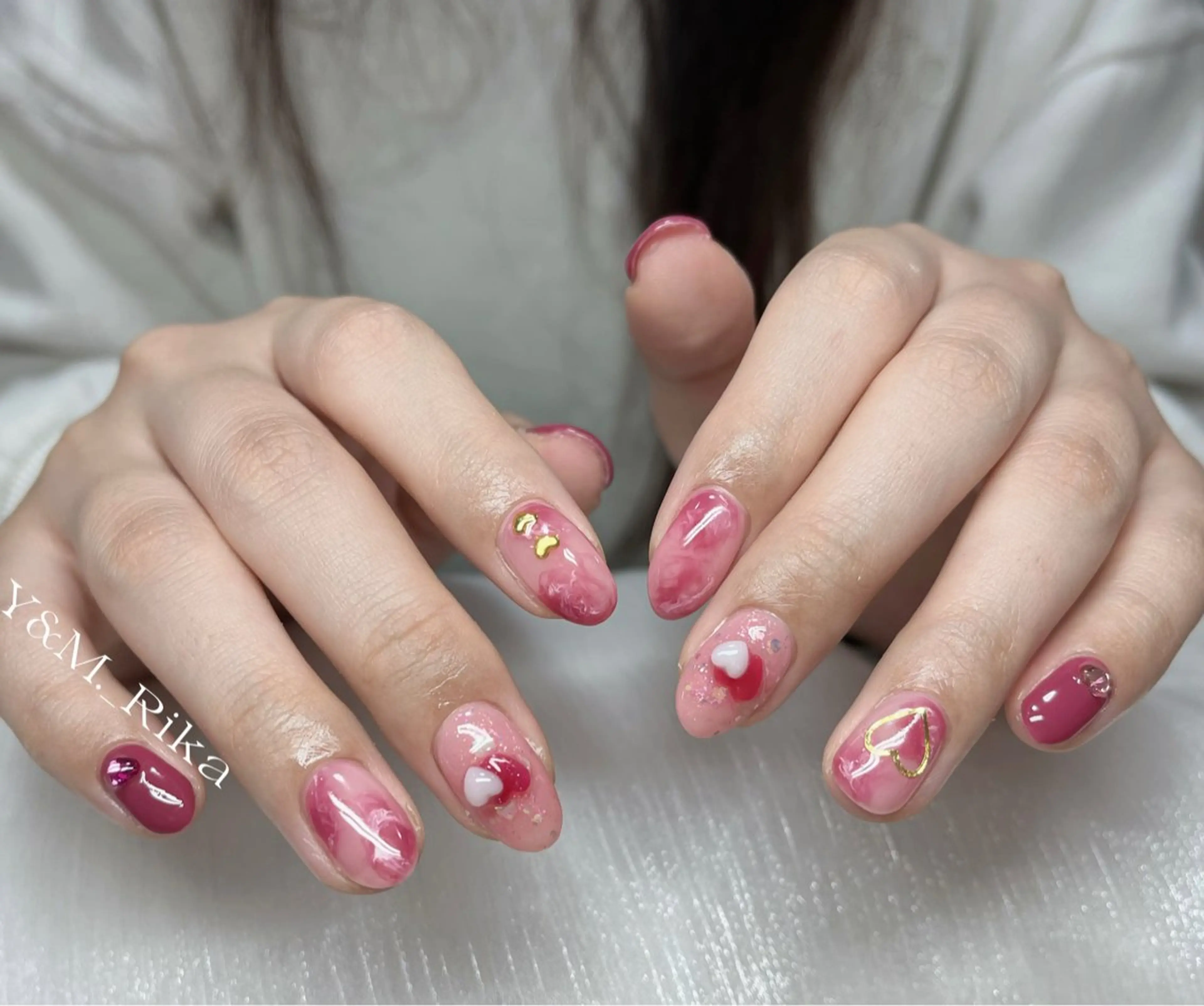 ネイル ハンドネイル ハンドケア Kaka_ パラジェル、長さだしのネイルデザイン