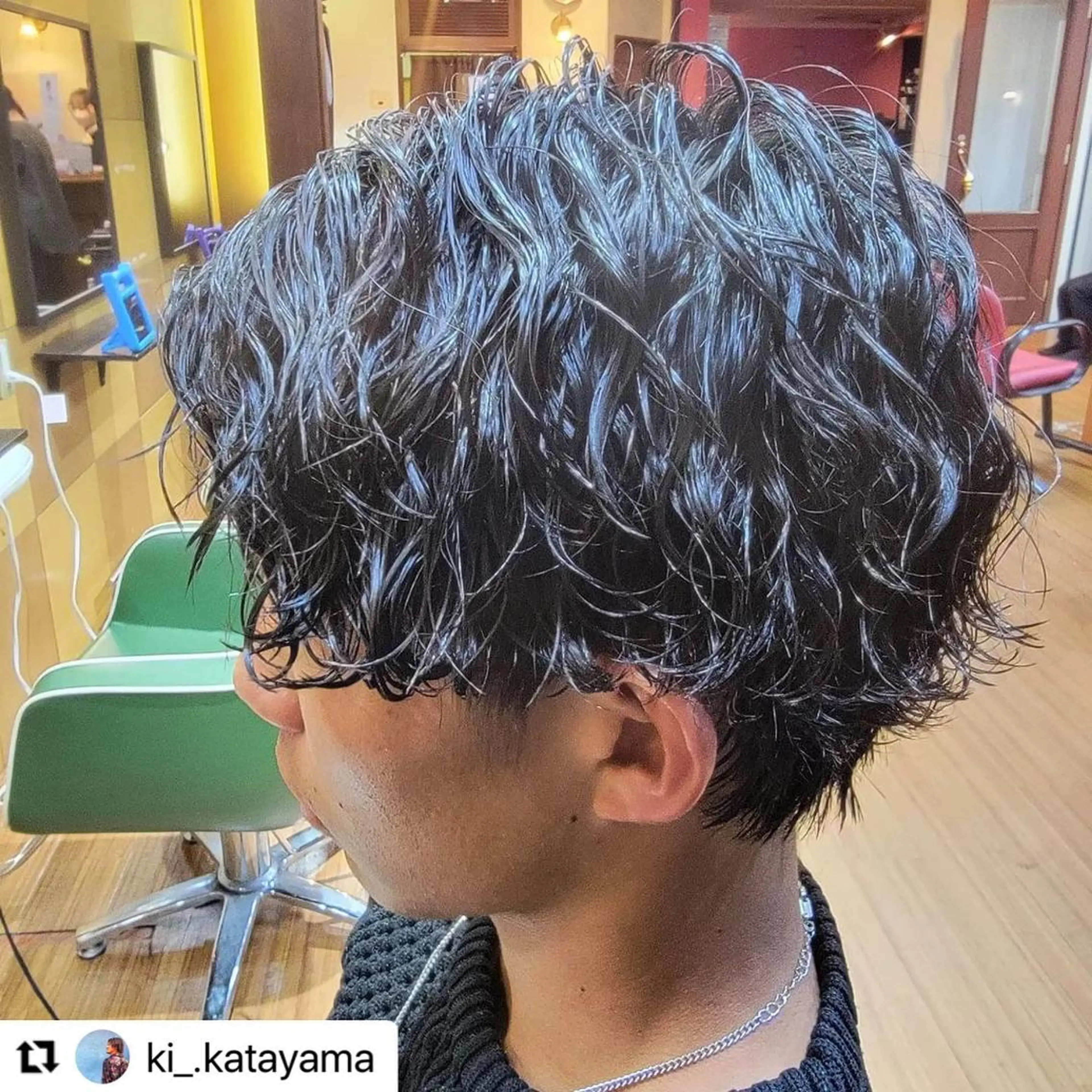 ミディアム カラー メンズ ミディアムパーマ メンズパーマ メンズツイストパーマ 波巻きパーマ ツイストパーマ 🩷Eny terrace🩷のヘアスタイル