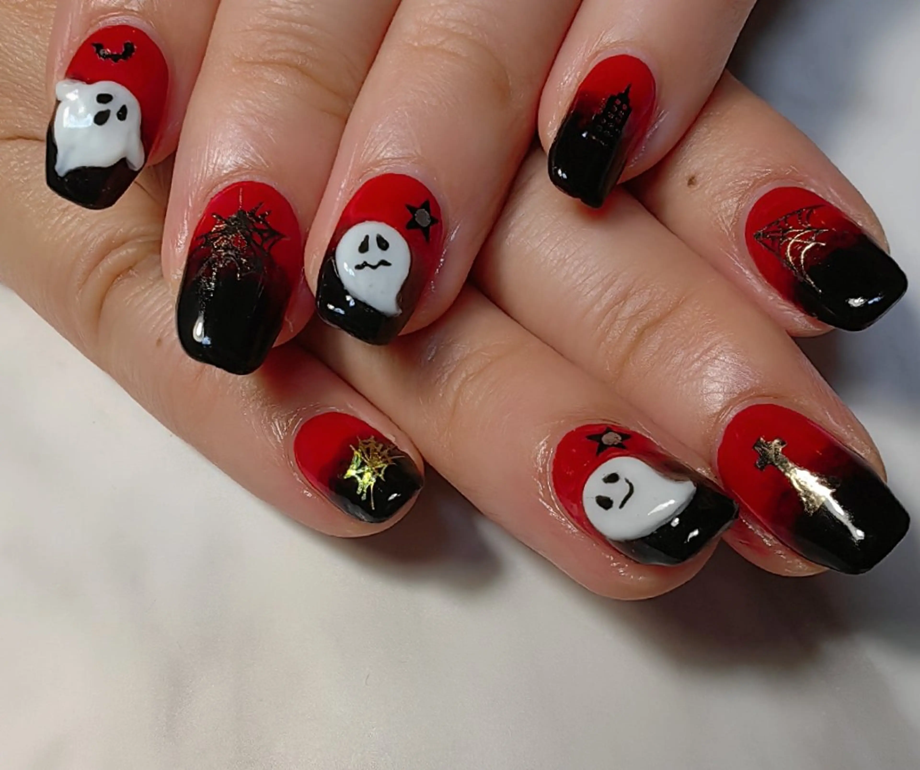 ネイル アートネイル ハロウィン 持ち込み ハンドネイル reve あやののネイルデザイン