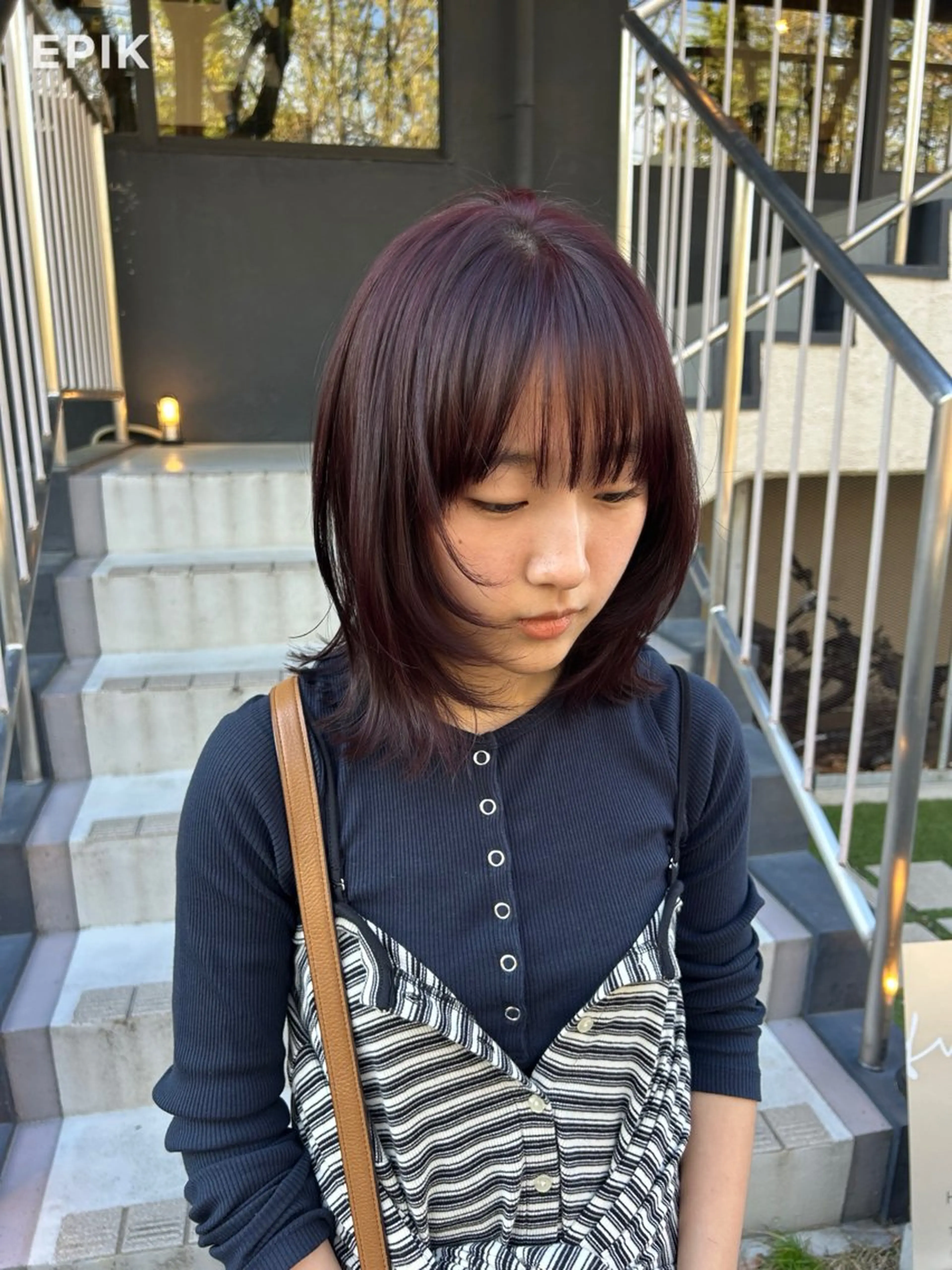 ミディアム カラー 顔まわりレイヤー レイヤーカット カット ヘアカラー トリートメント 【メンズモデル 募集中】永嶋芽衣のヘアスタイル