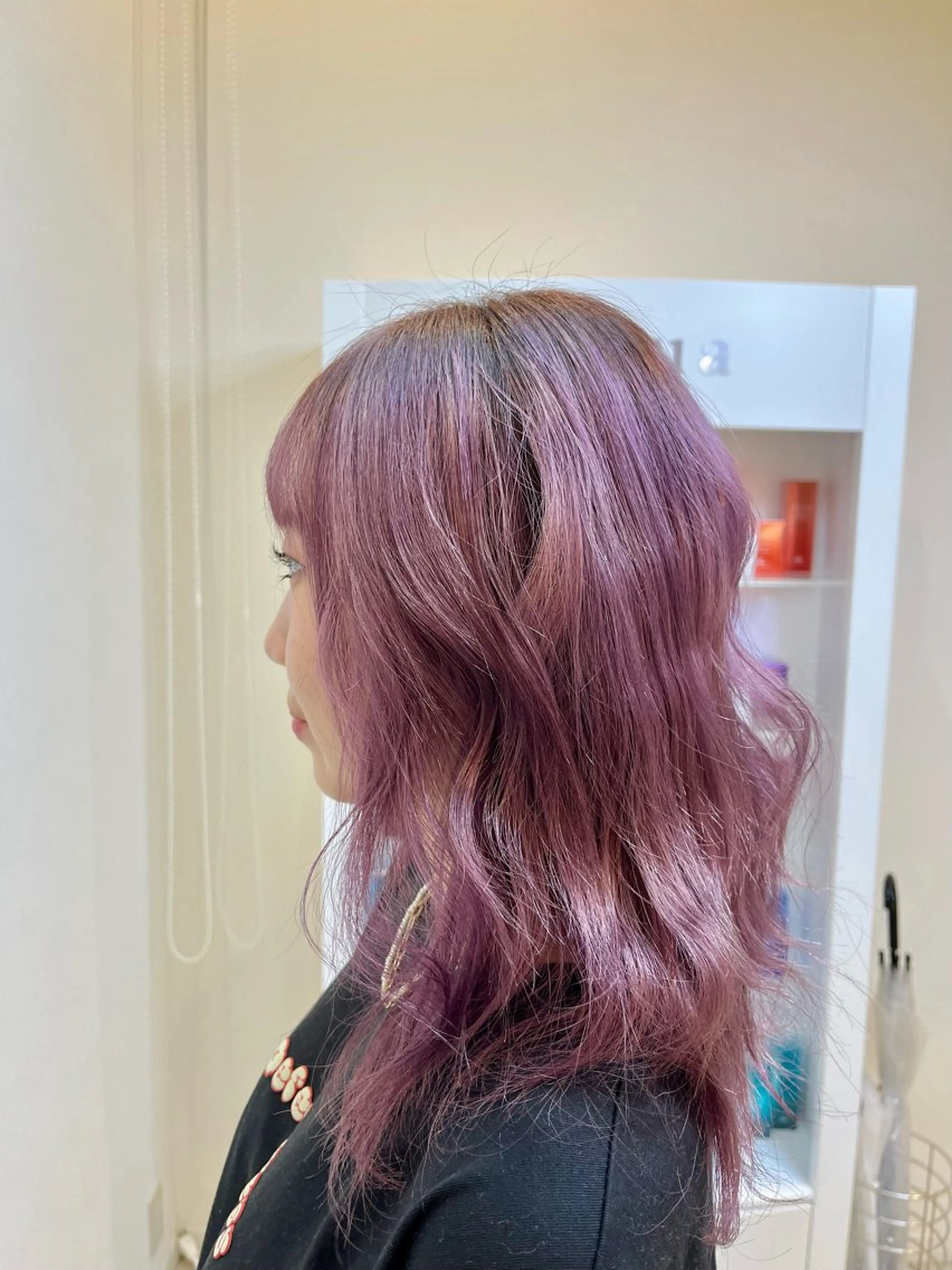 ロング カラー パープルカラー メンズカット／パーマ 牛尾丈のヘアスタイル