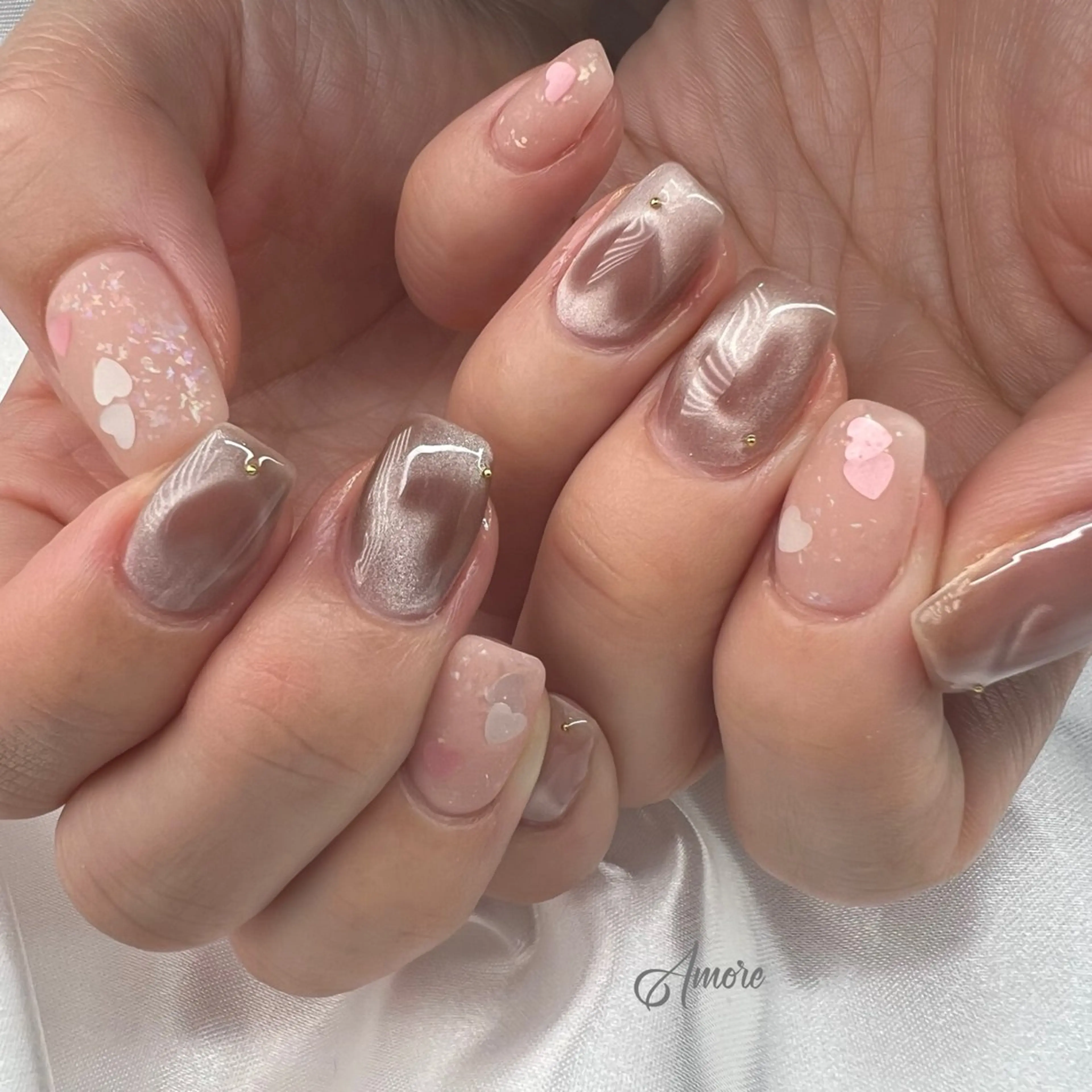 ネイル ジェルネイル キラキラネイル 韓国ネイル パラジェル バレンタイン You kyehwaのネイルデザイン