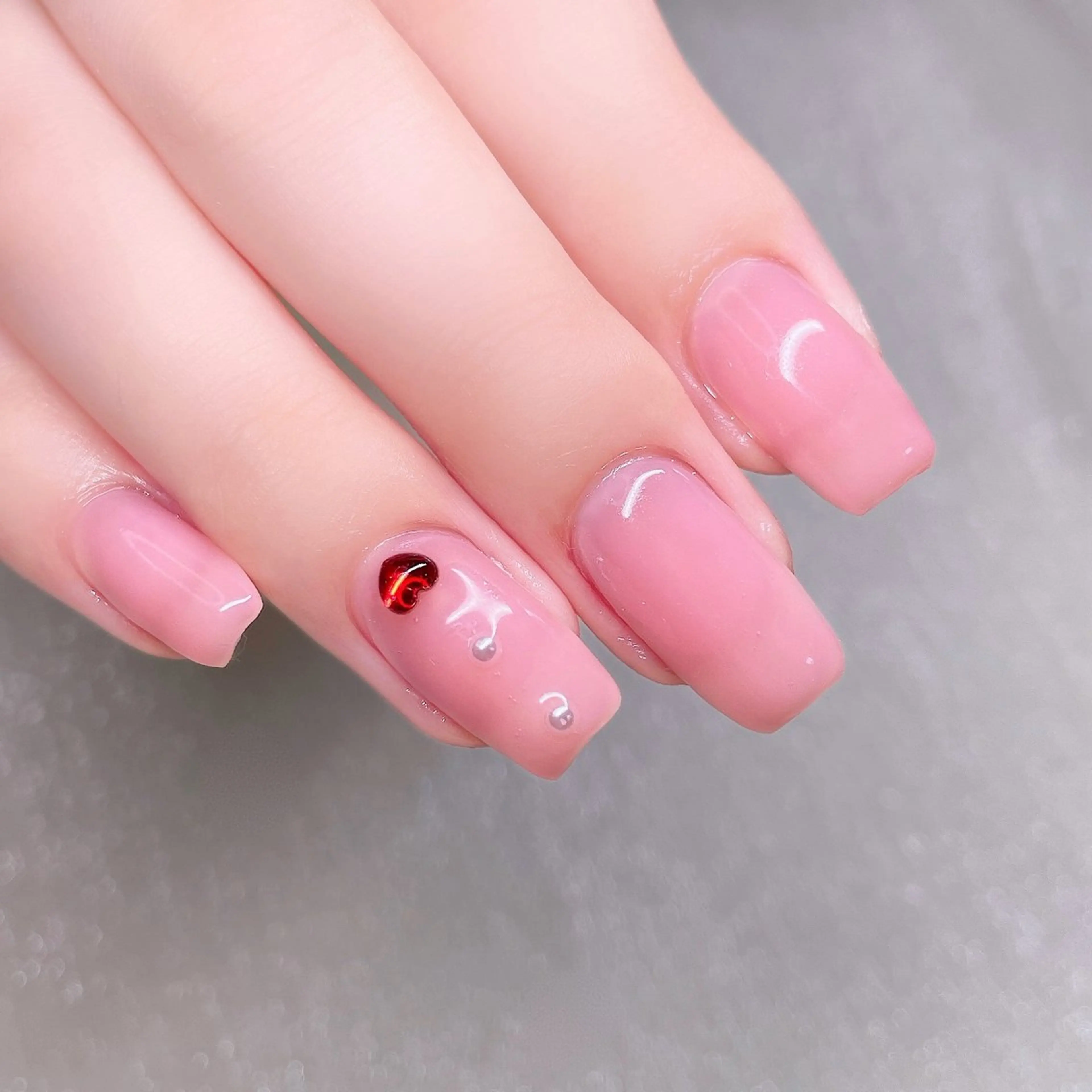 ネイル 長さ出し ストーンネイル ハンドネイル Nailist SUZU所属・Nailist suzuのネイルデザイン