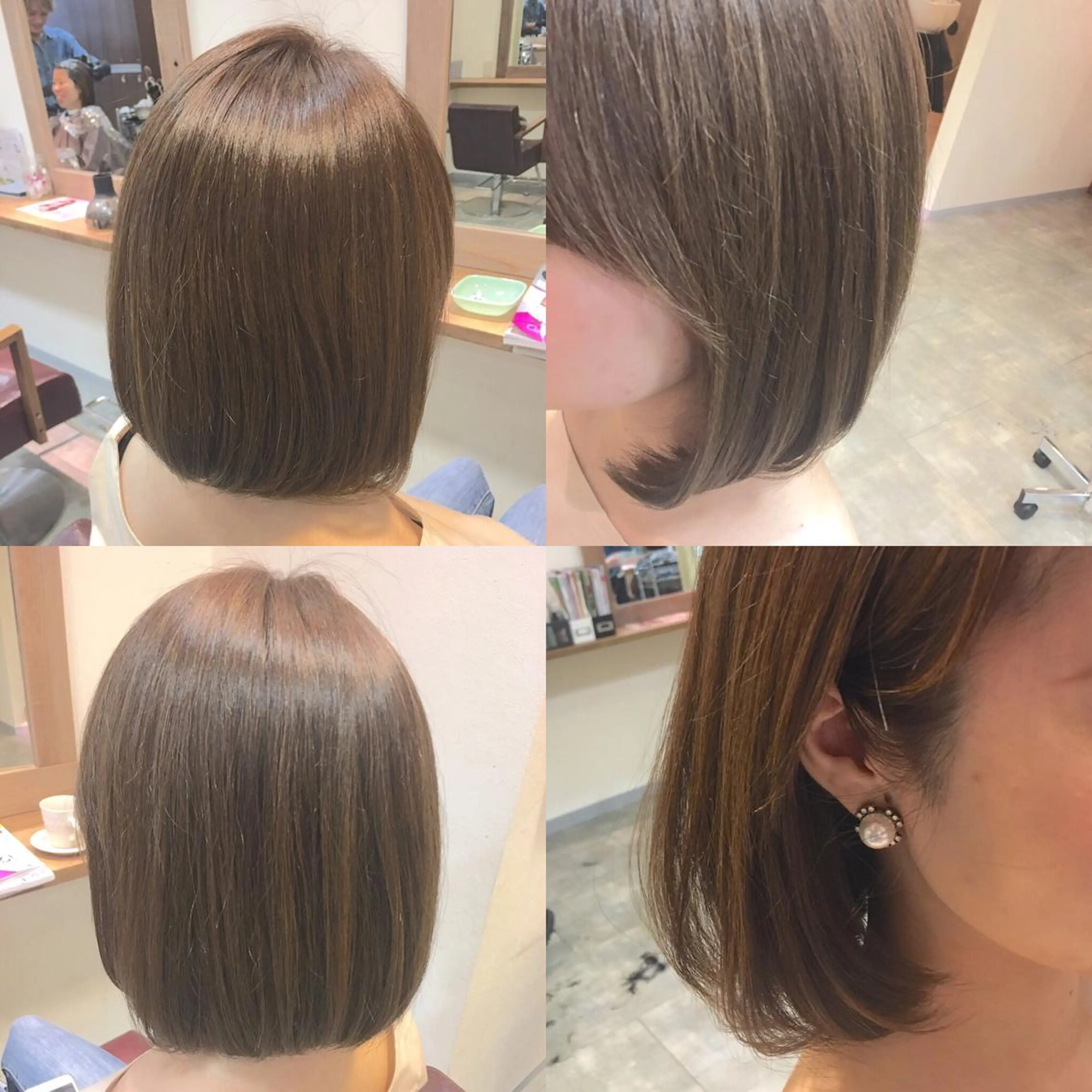 ミディアム カラー グレージュ hair salon Ranun髪質改善のヘアスタイル