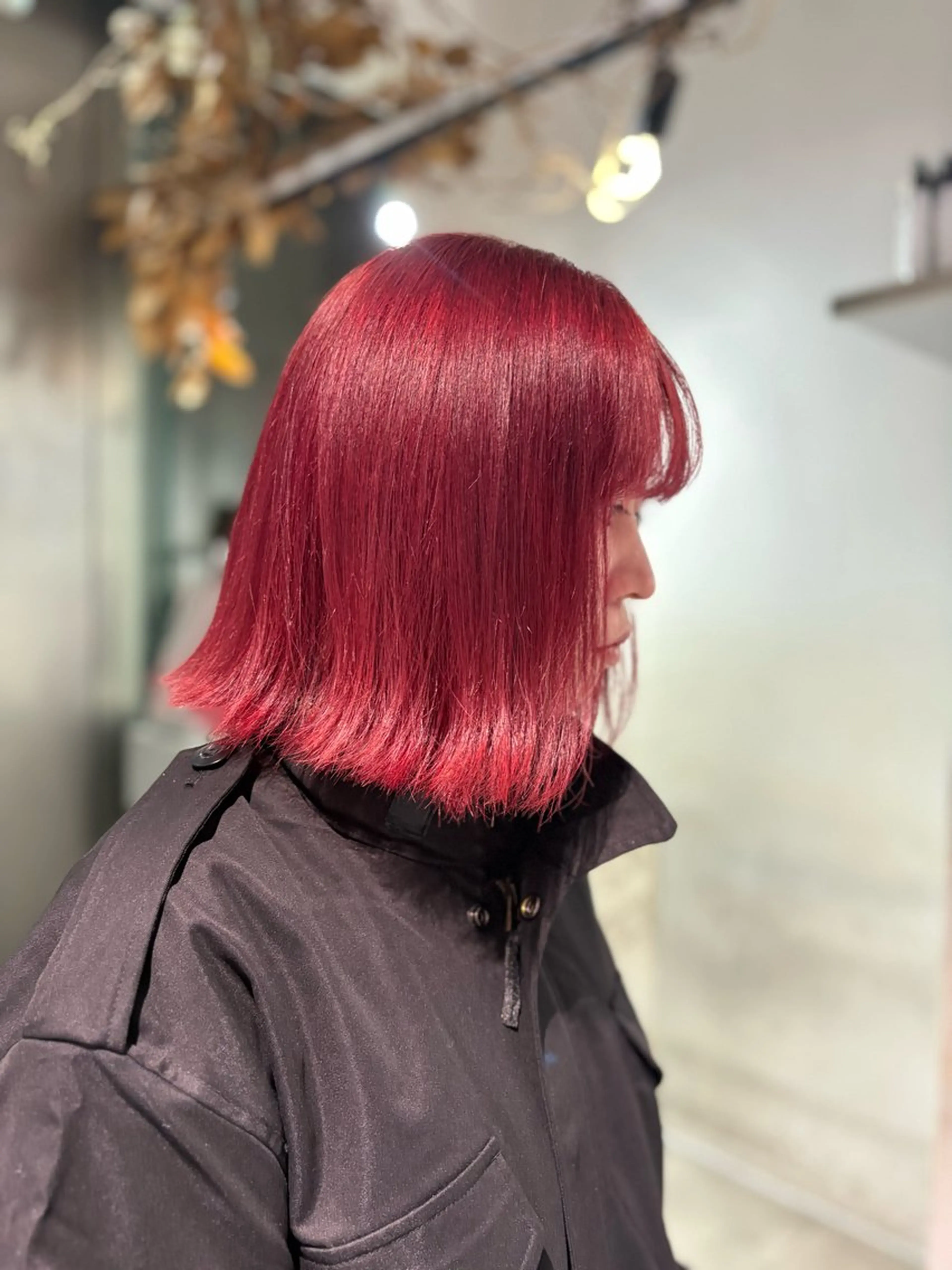 ミディアム カラー レッドカラー 【CHERIE】天神 大名サロン💫りんのヘアスタイル