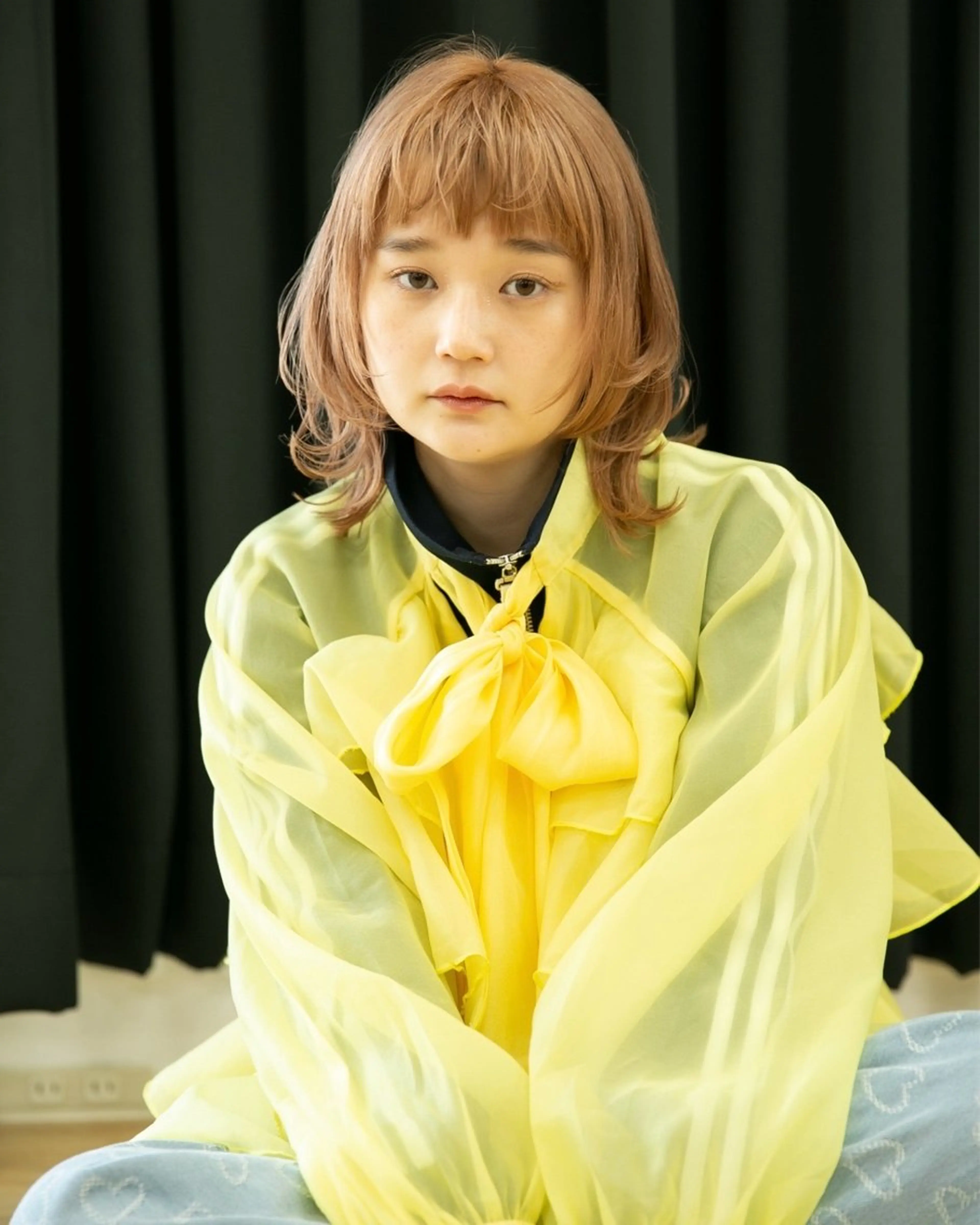 ショート カラー ヘアアレンジ ボブ/透明感ベージュ 🫧クルミ🌟のヘアスタイル