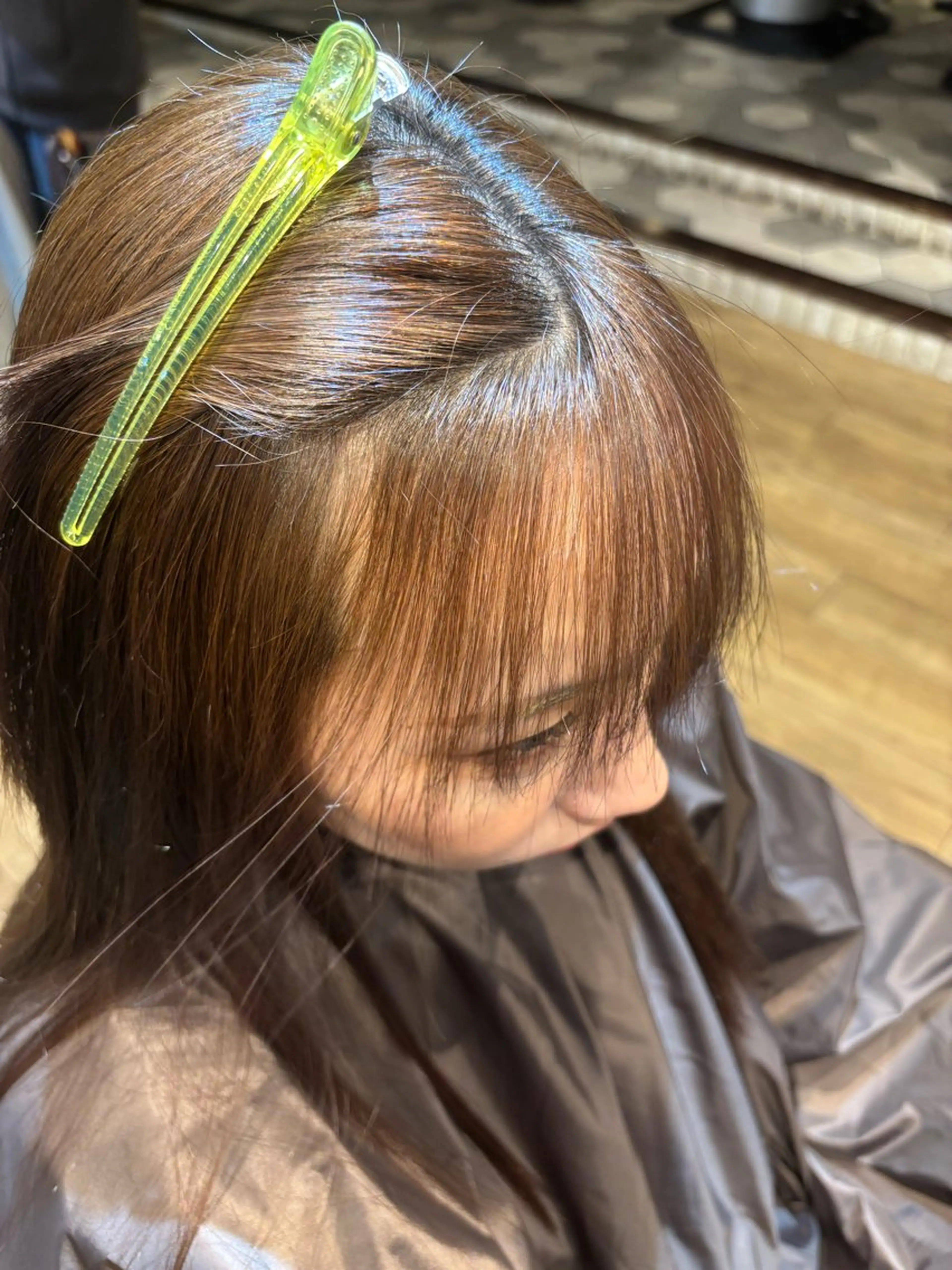 セミロング 縮毛矯正 西 柚のヘアスタイル