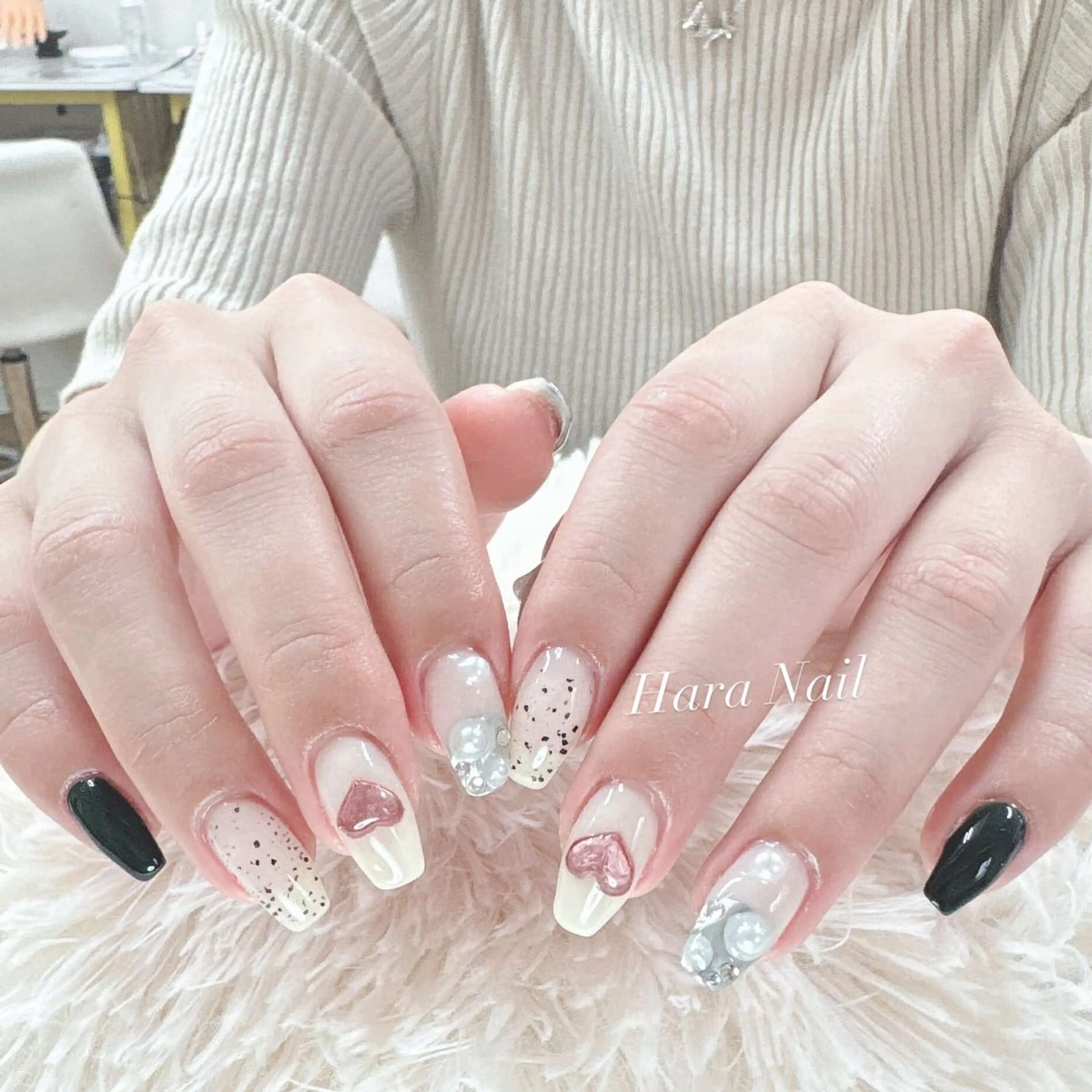 ネイル チークネイル 桜ネイル フレンチネイル ジェルネイル グラデーション ハンドネイル ハンドケア Hara Nail 【パラジェル使用】のネイルデザイン