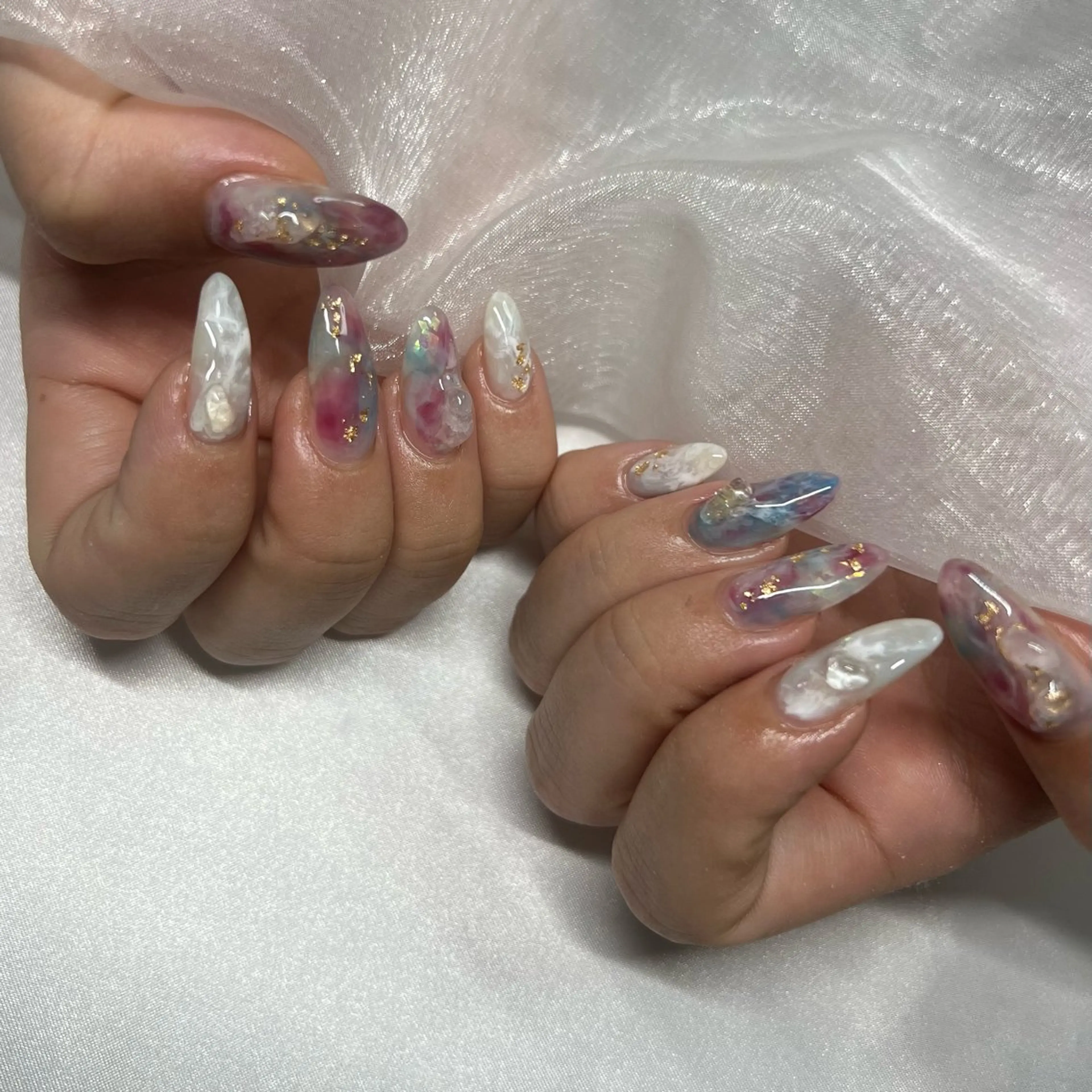 ネイル ジェルネイル 韓国ネイル ラメ(グリッター) マグネットネイル ミラーネイル ハンドネイル -nail salon-Reward所属・nail salon Rewardのネイルデザイン