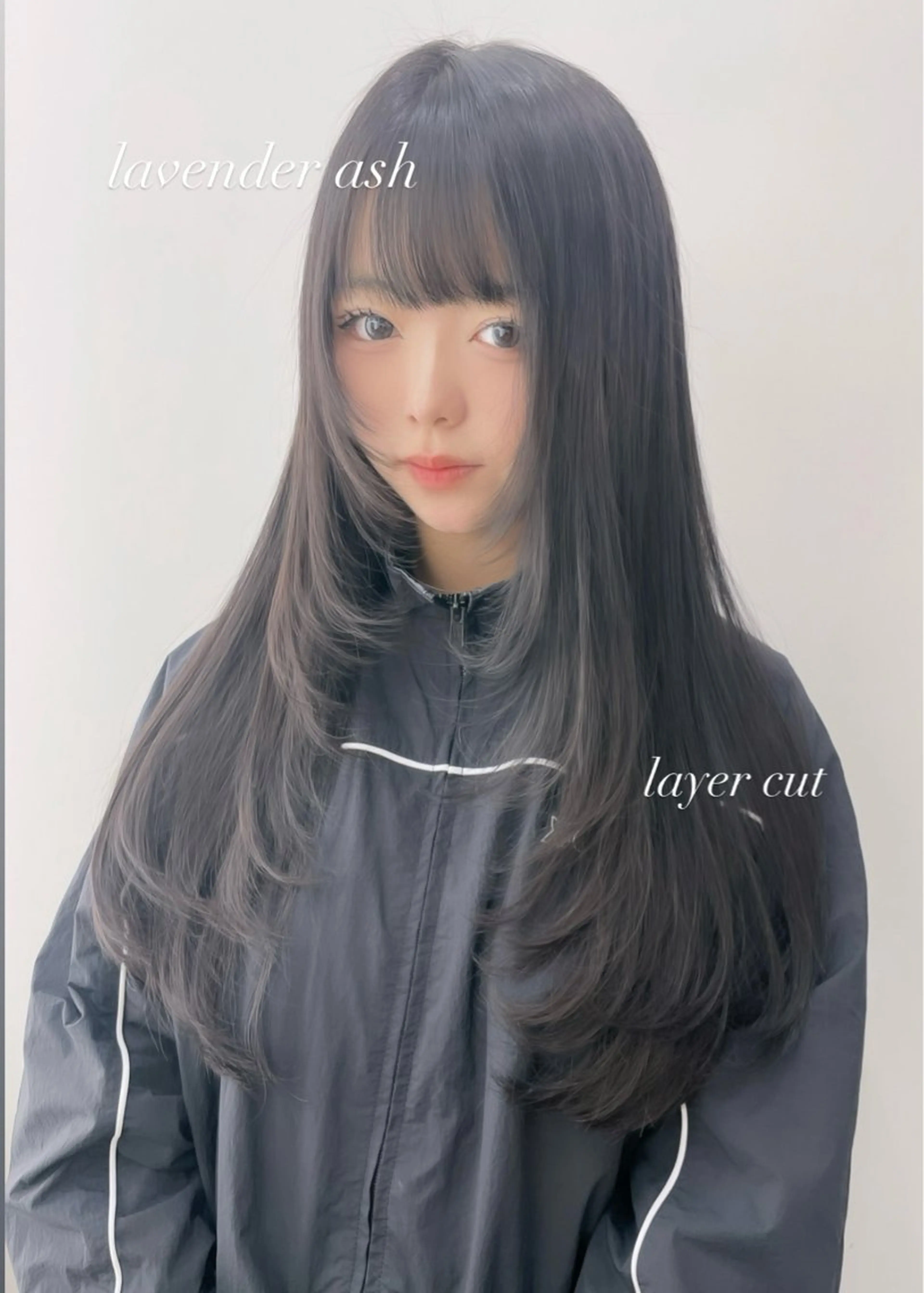 ロング カラー アッシュ ディープラベンダー ラベンダーカラー ラベンダーアッシュ レイヤーカット ヘアカラー トリートメント 圧倒的モテ艶髪💎 レイヤー💎kanaのヘアスタイル