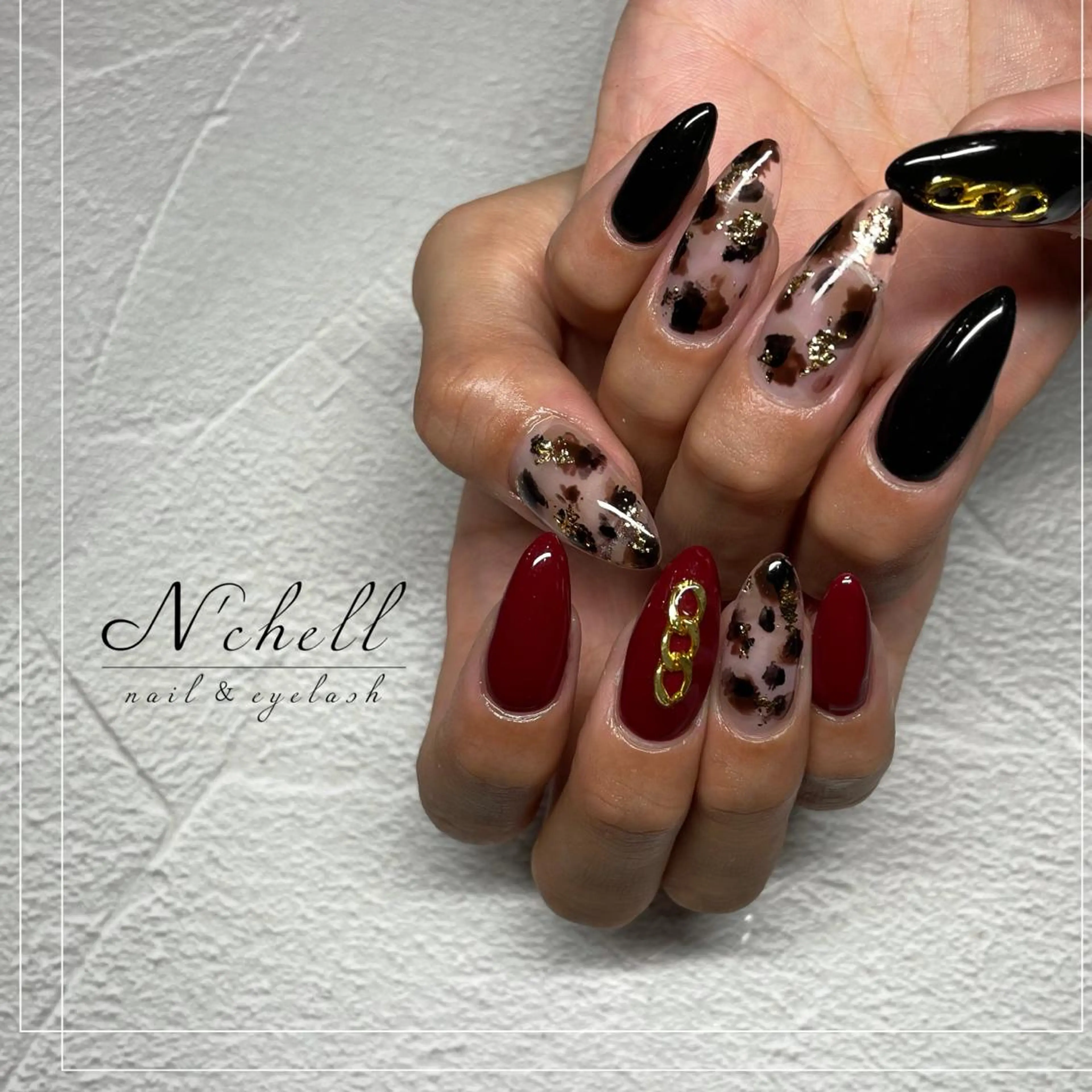 ネイル アニマル柄 長さ出し ハンドネイル Nailist Aoiのネイルデザイン