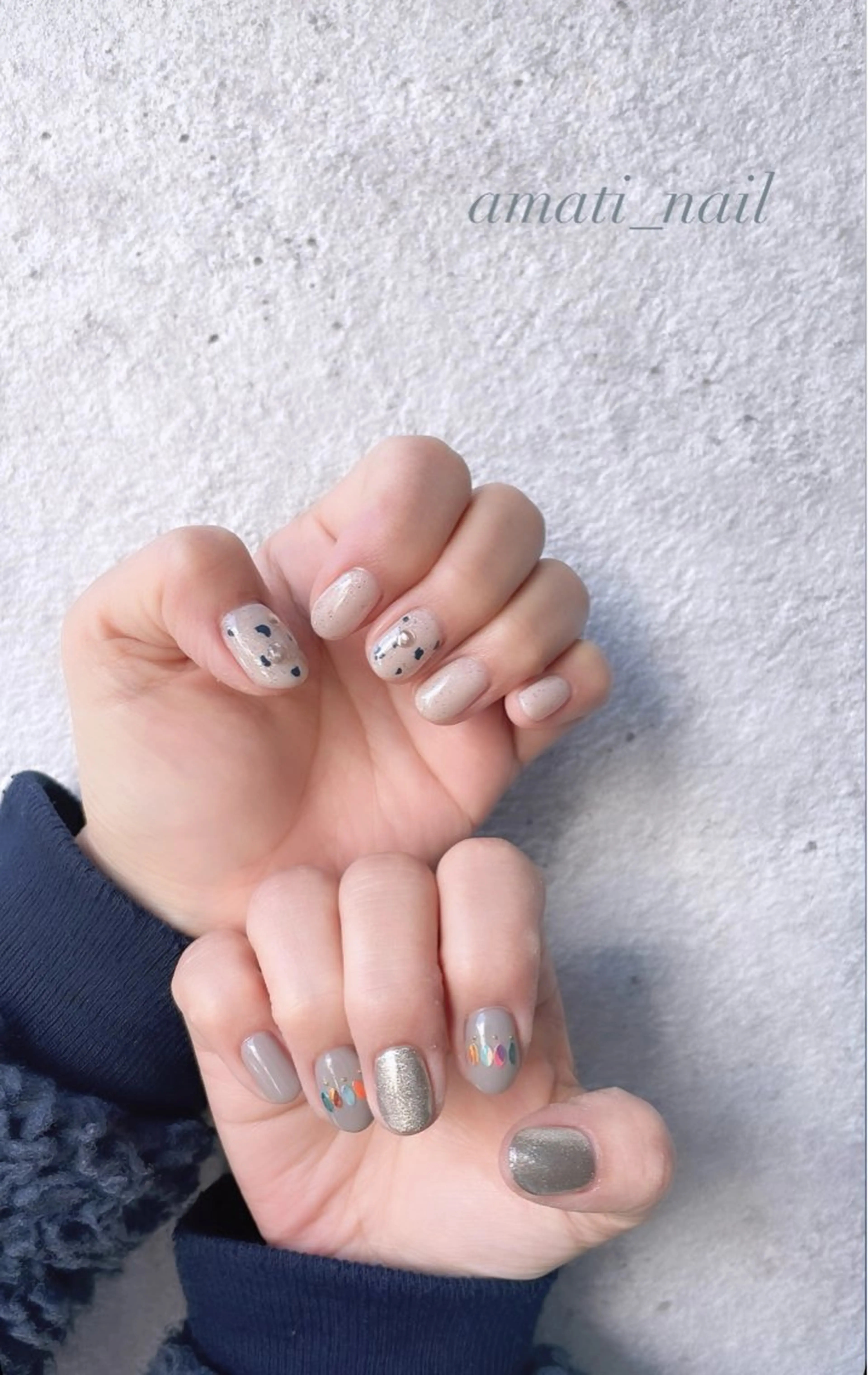 ネイル フットネイル ジェルネイル マグネットネイル ミラーネイル ニュアンスネイル ハンドネイル amati_nail TAKAKOのネイルデザイン